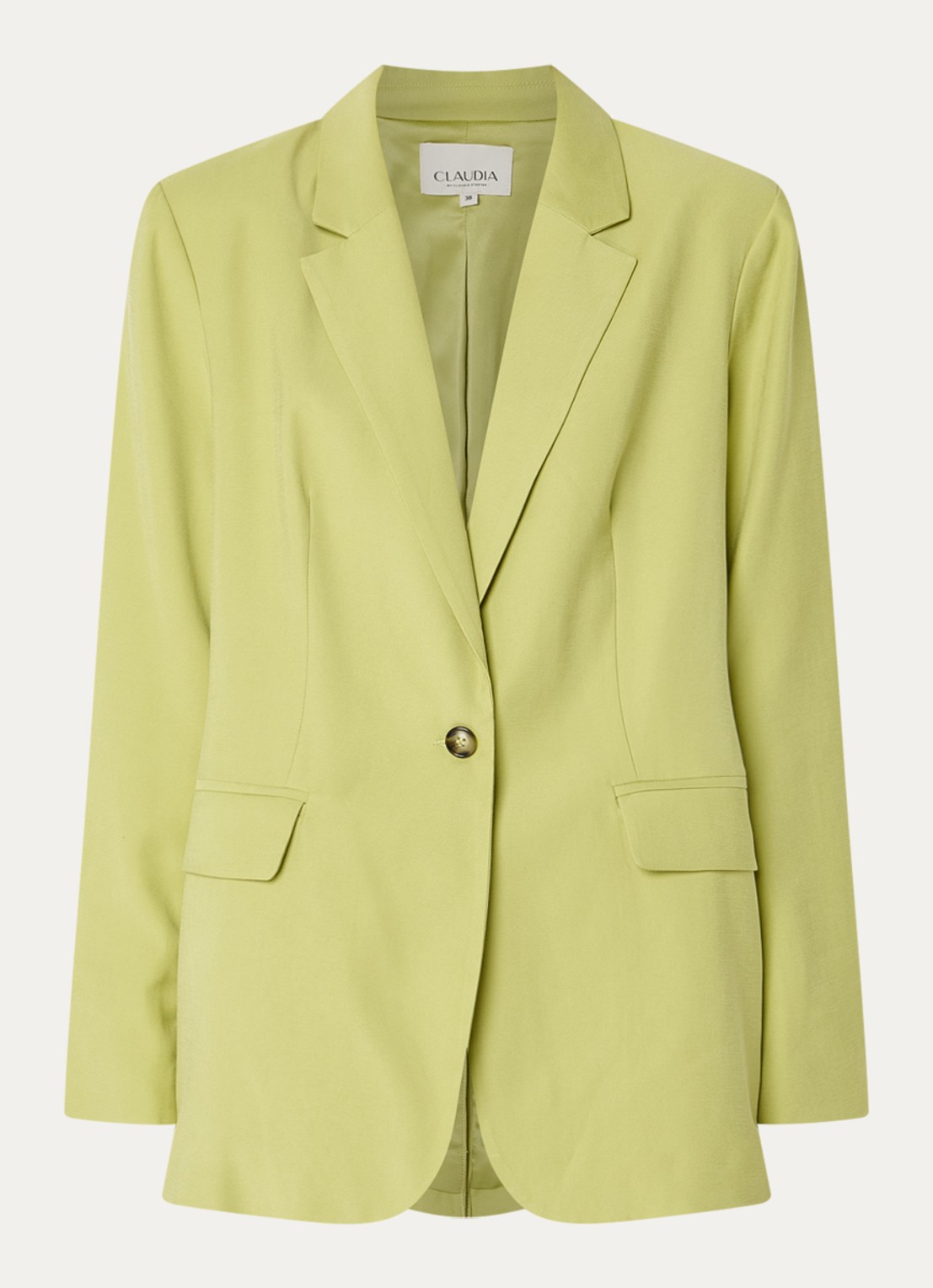 Claudia Sträter Oversized blazer met klepzakken - voorkant 2 lichtgroen