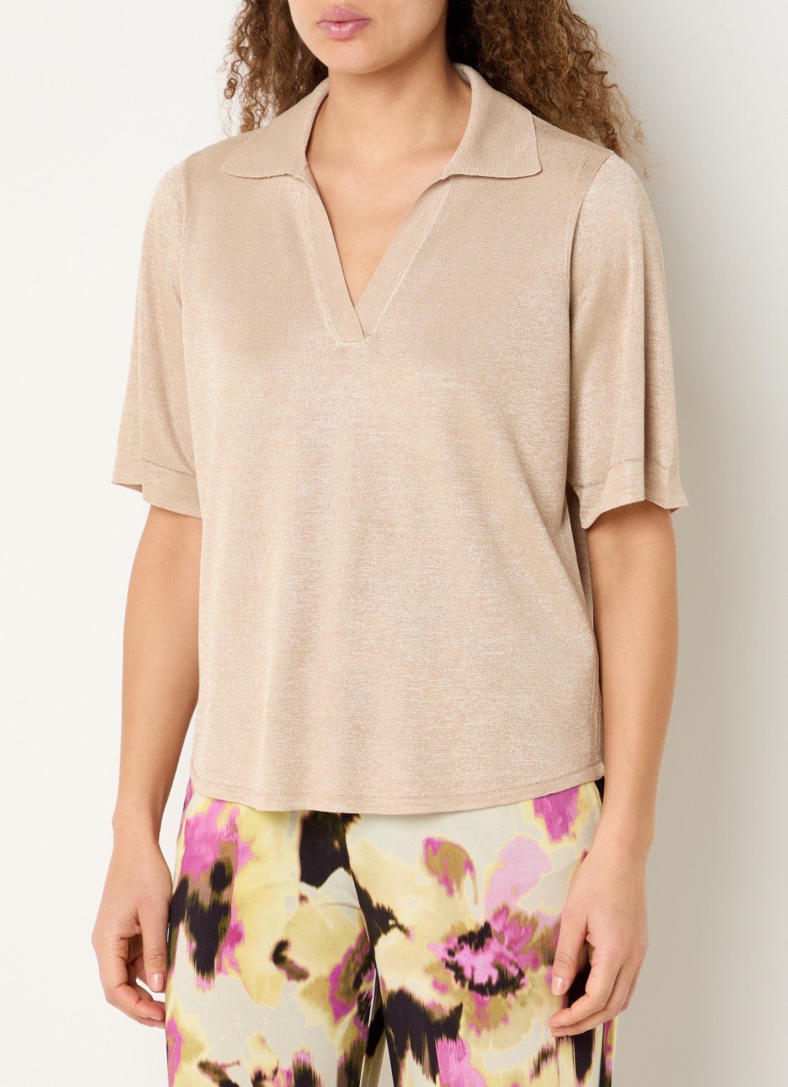Claudia Sträter Polo met stretch - detail 3 beige