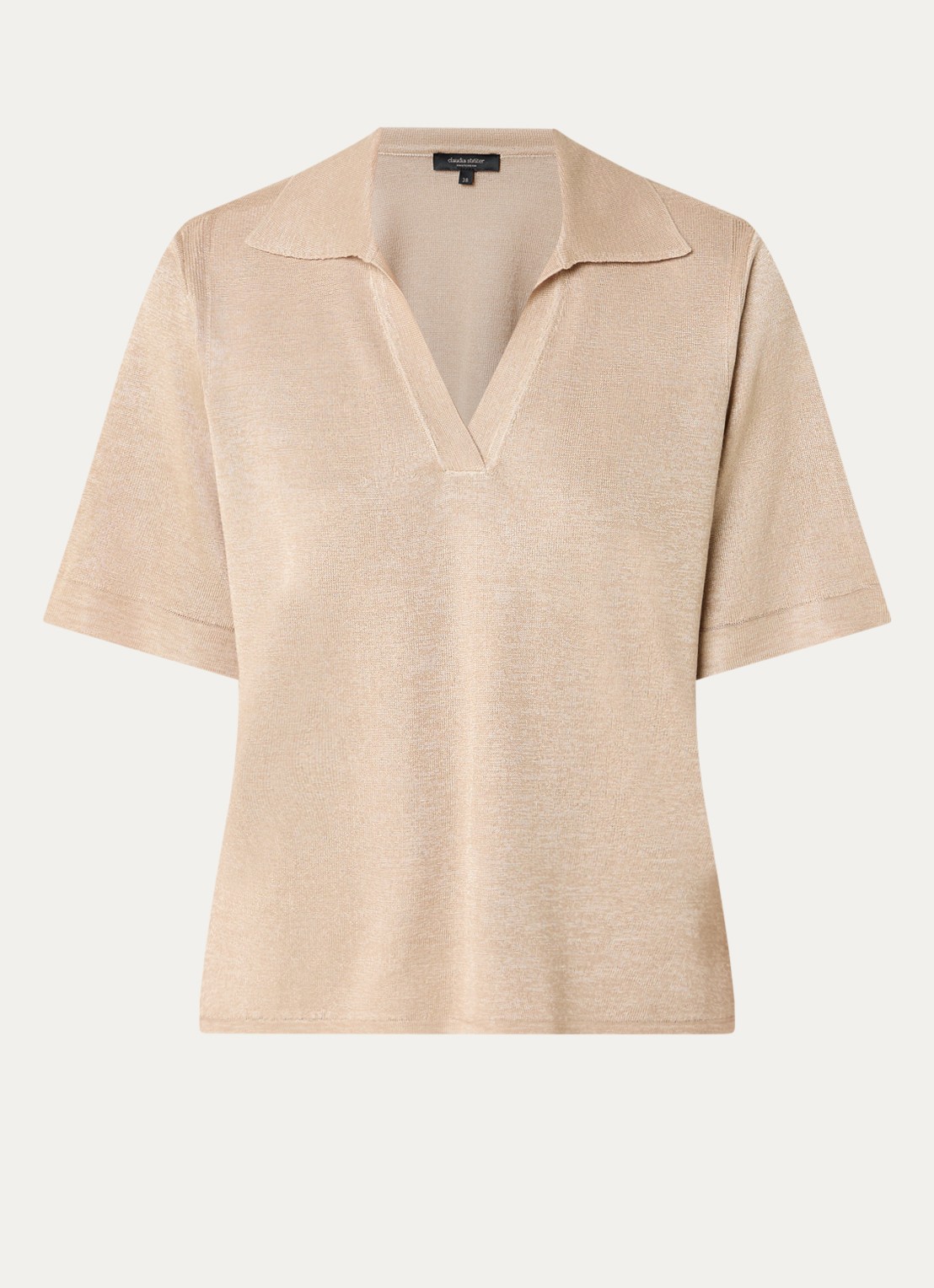 Claudia Sträter Polo met stretch - voorkant beige