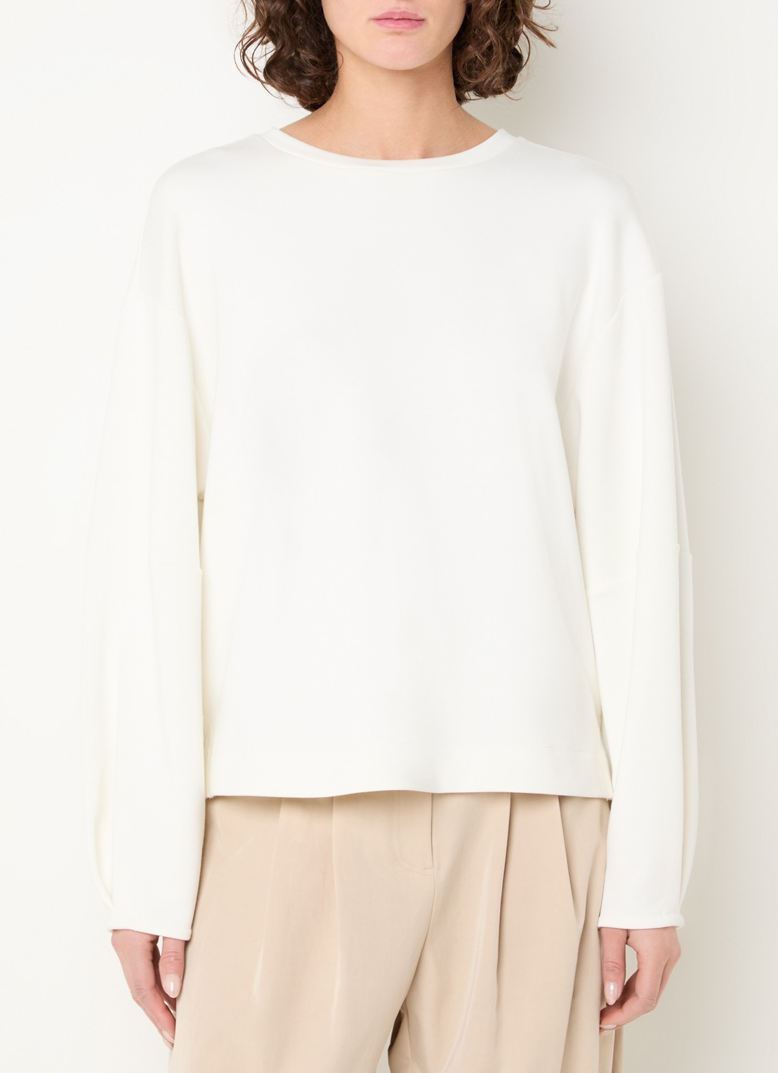 Claudia Sträter Sweater met ronde hals - detail creme