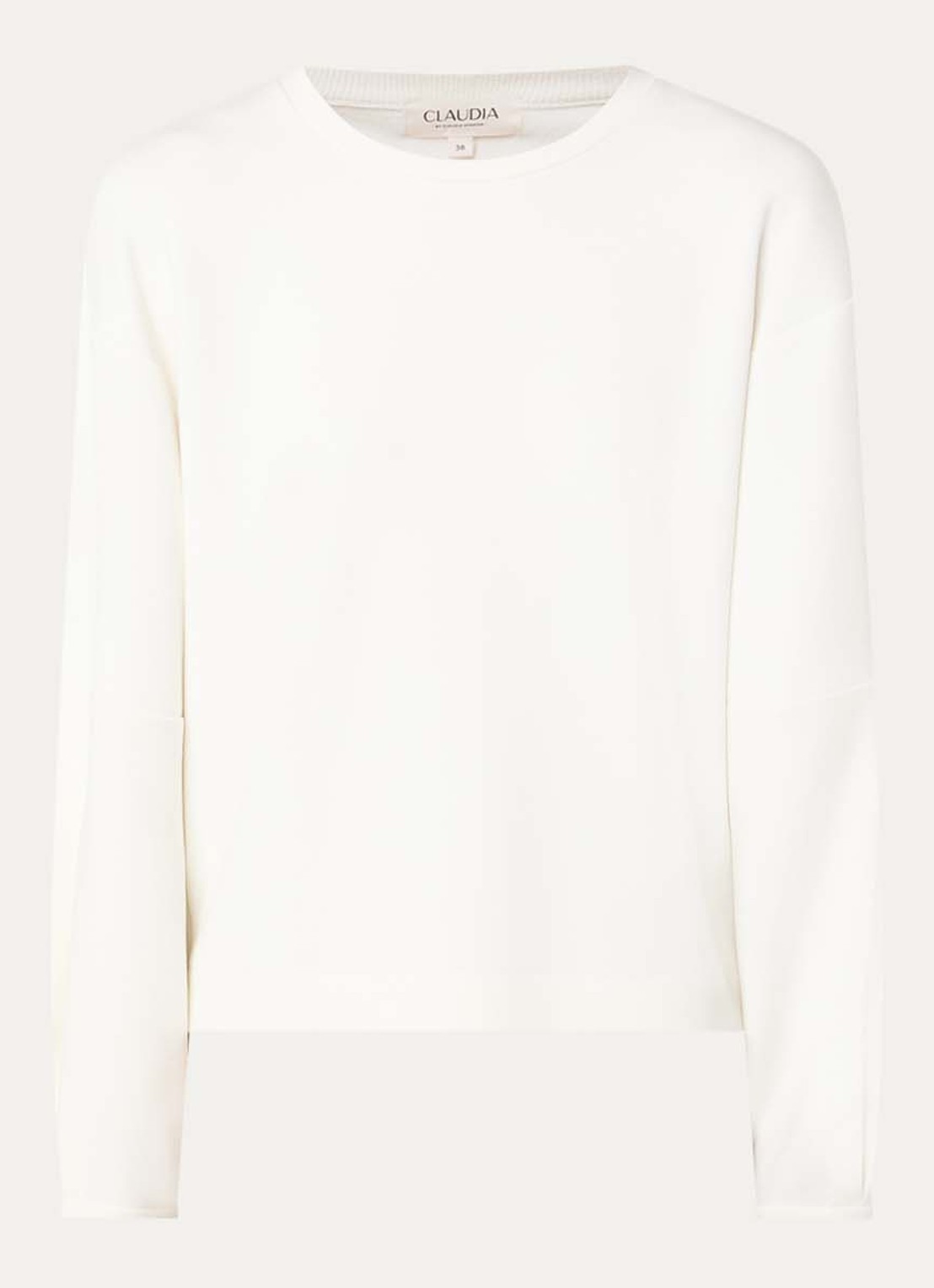 Claudia Sträter Sweater met ronde hals - voorkant 2 creme