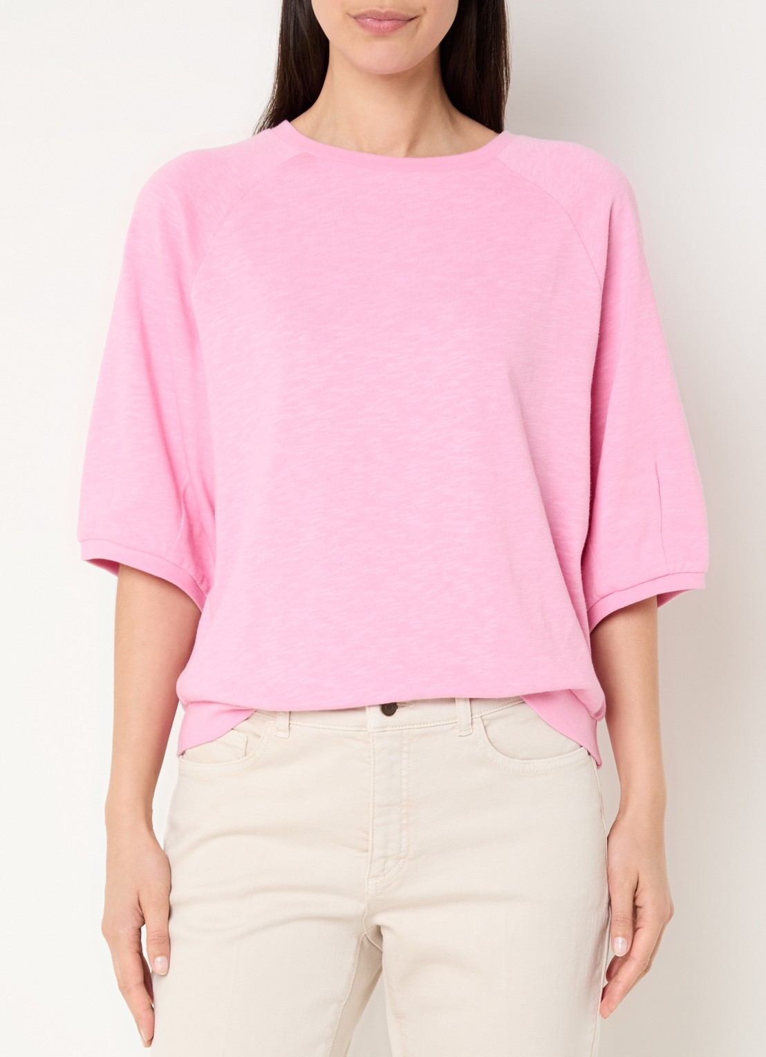 Claudia Sträter T-shirt met boothals - detail 4 roze