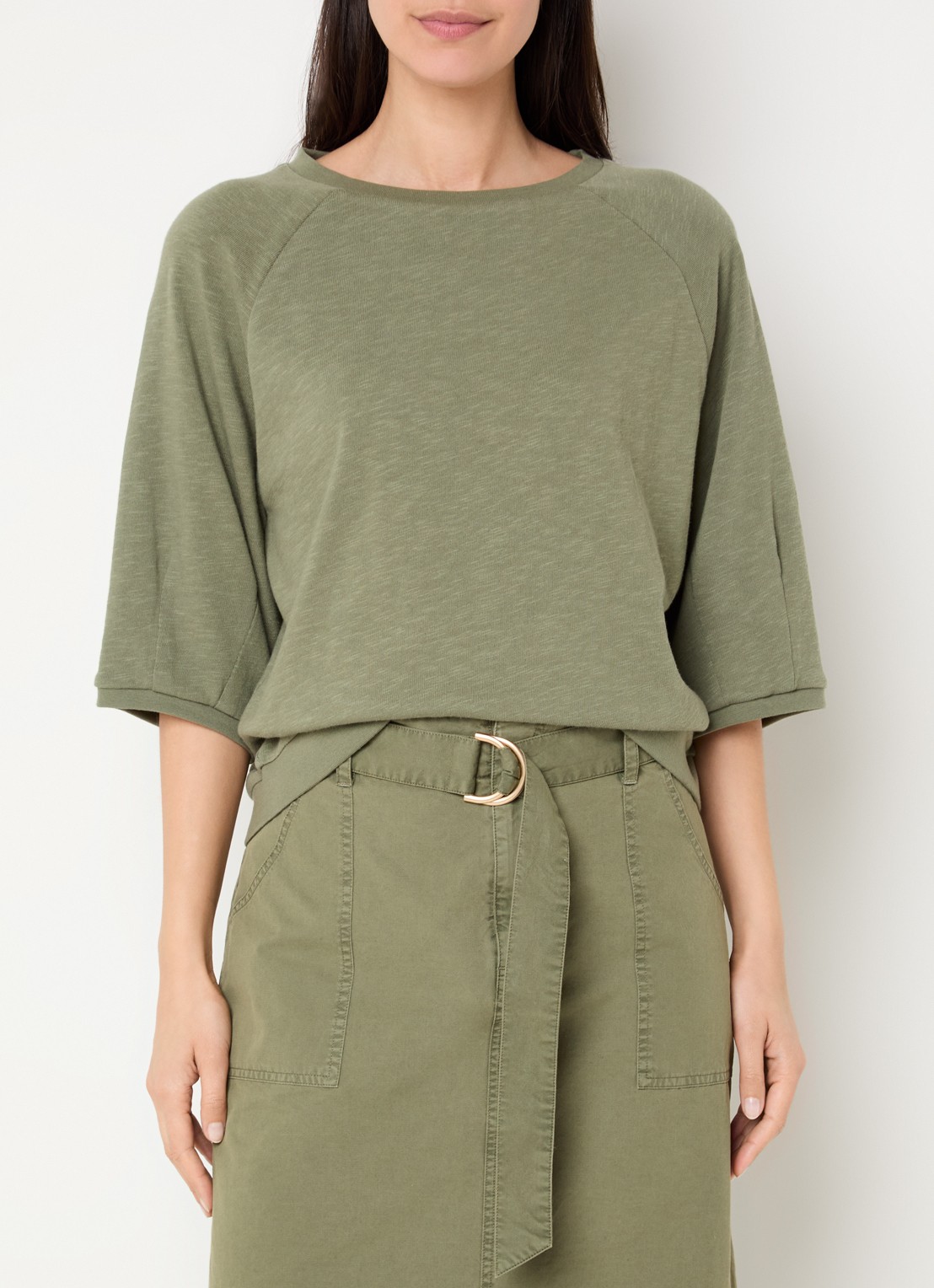 Claudia Sträter T-shirt met boothals - detail 4 groen