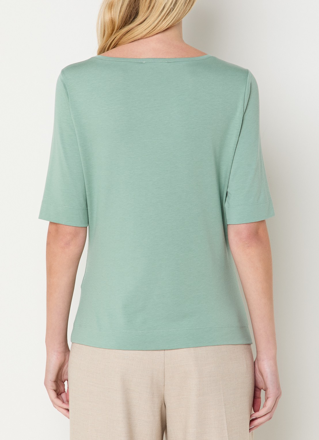 Claudia Sträter T-shirt met boothals - achterkant 3 groen