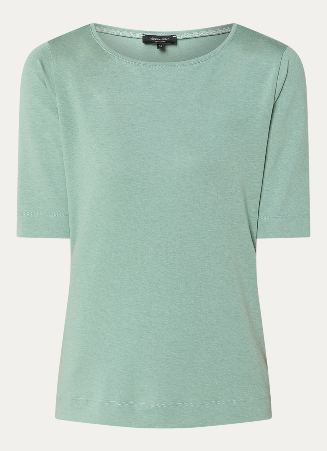 Claudia Sträter T-shirt met boothals - voorkant groen