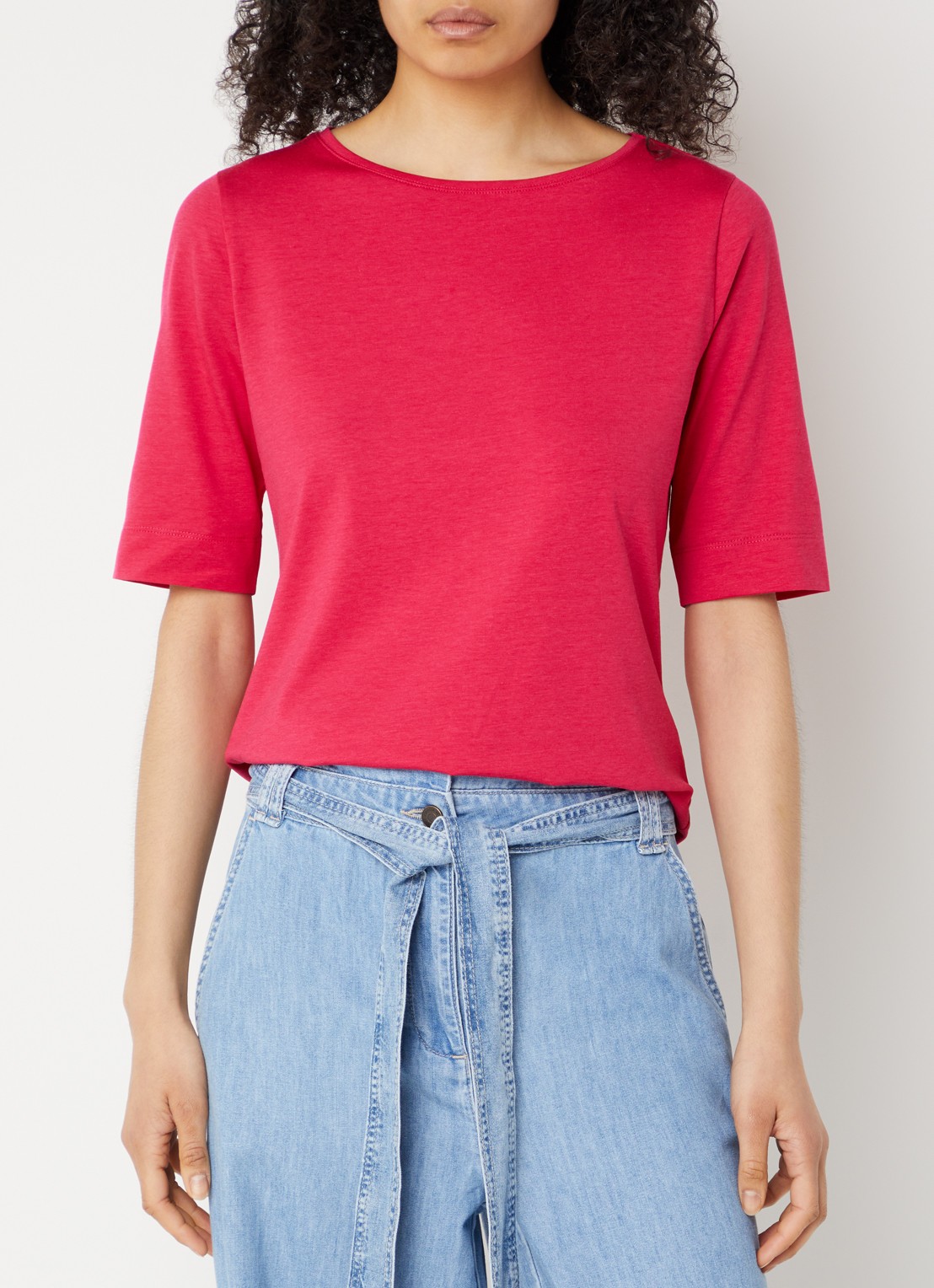 Claudia Sträter T-shirt met boothals - detail gebroken wit