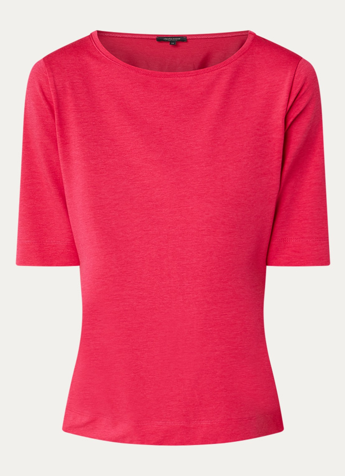 Claudia Sträter T-shirt met boothals - voorkant 2 gebroken wit