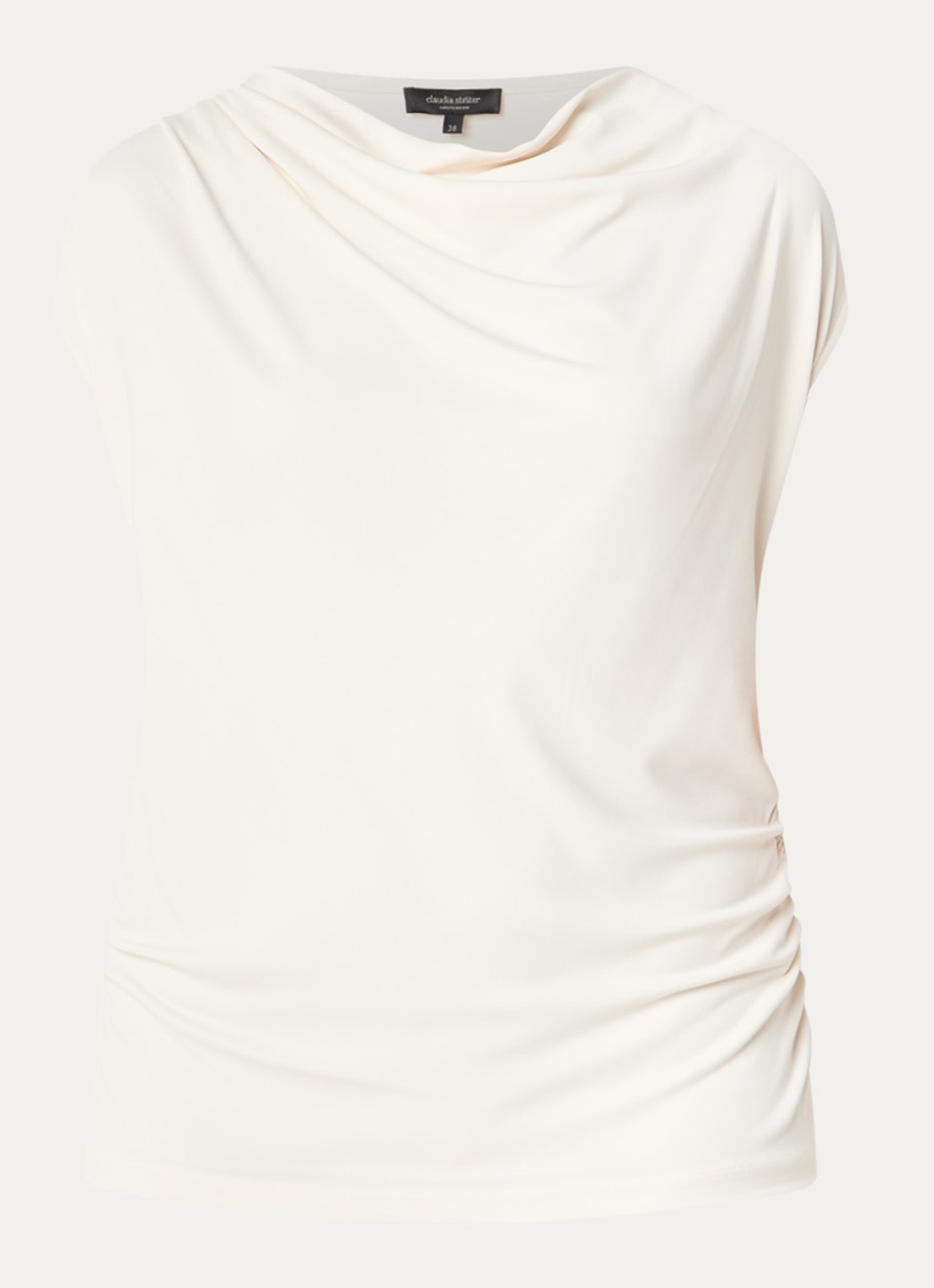 Claudia Sträter T-shirt met ronde hals - voorkant gebroken wit