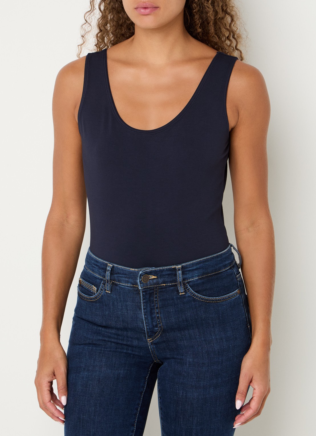 Claudia Sträter Tanktop met ronde hals - detail 2 donkerblauw