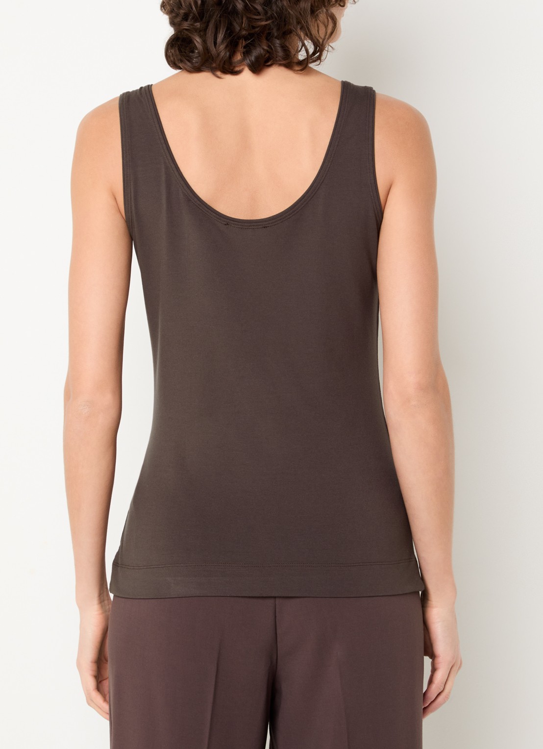 Claudia Sträter Tanktop met ronde hals - achterkant 4 chocoladebruin