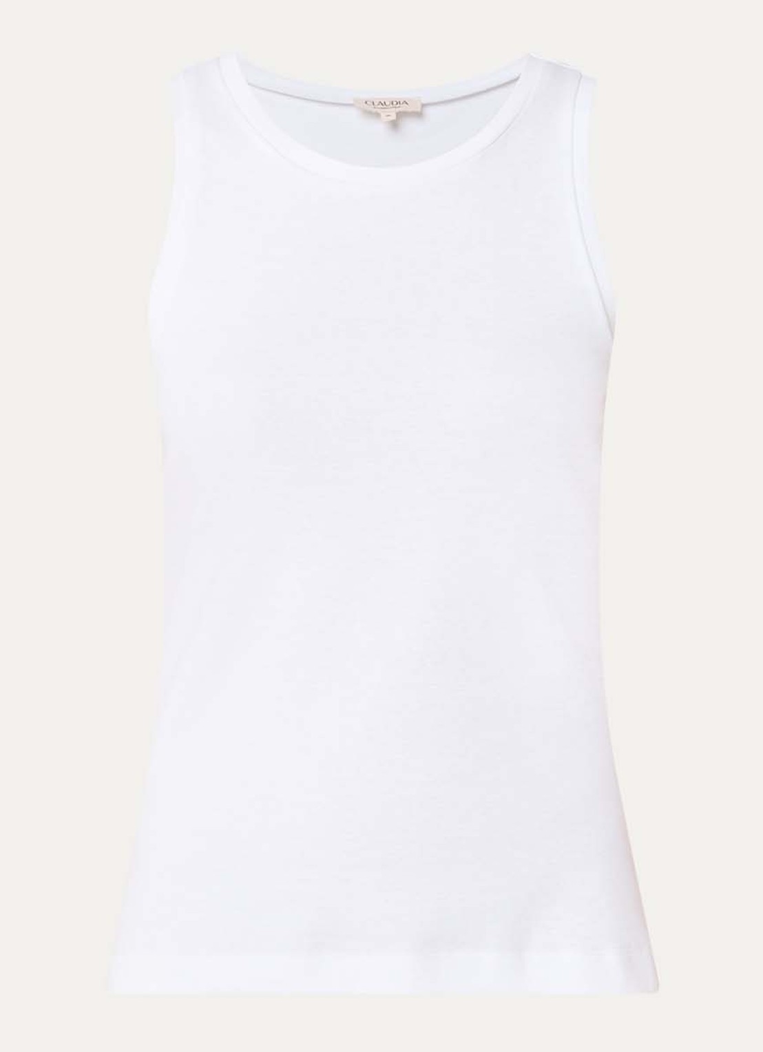 Claudia Sträter Tanktop met ronde hals - voorkant wit
