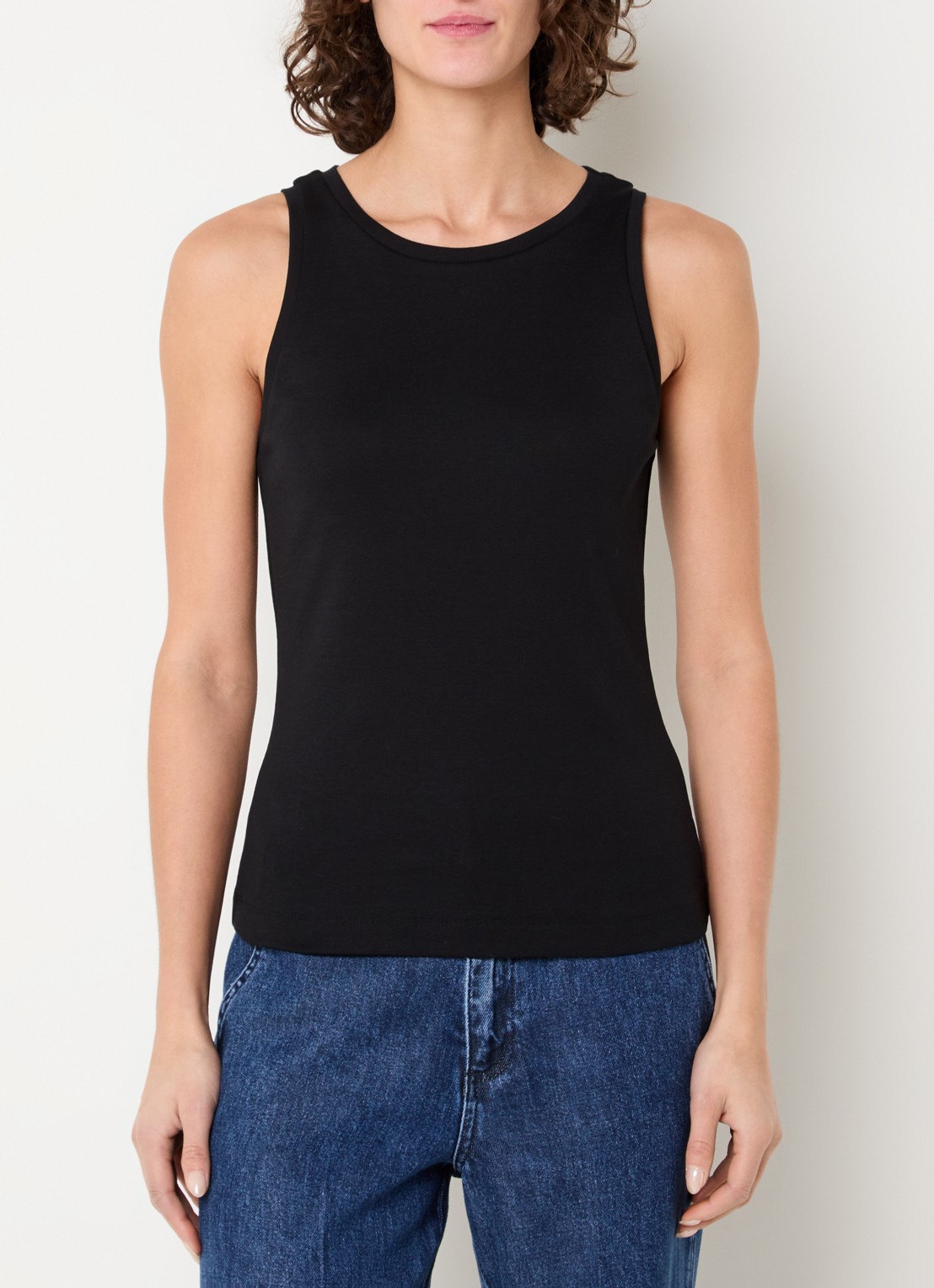Claudia Sträter Tanktop met ronde hals - detail 3 zwart