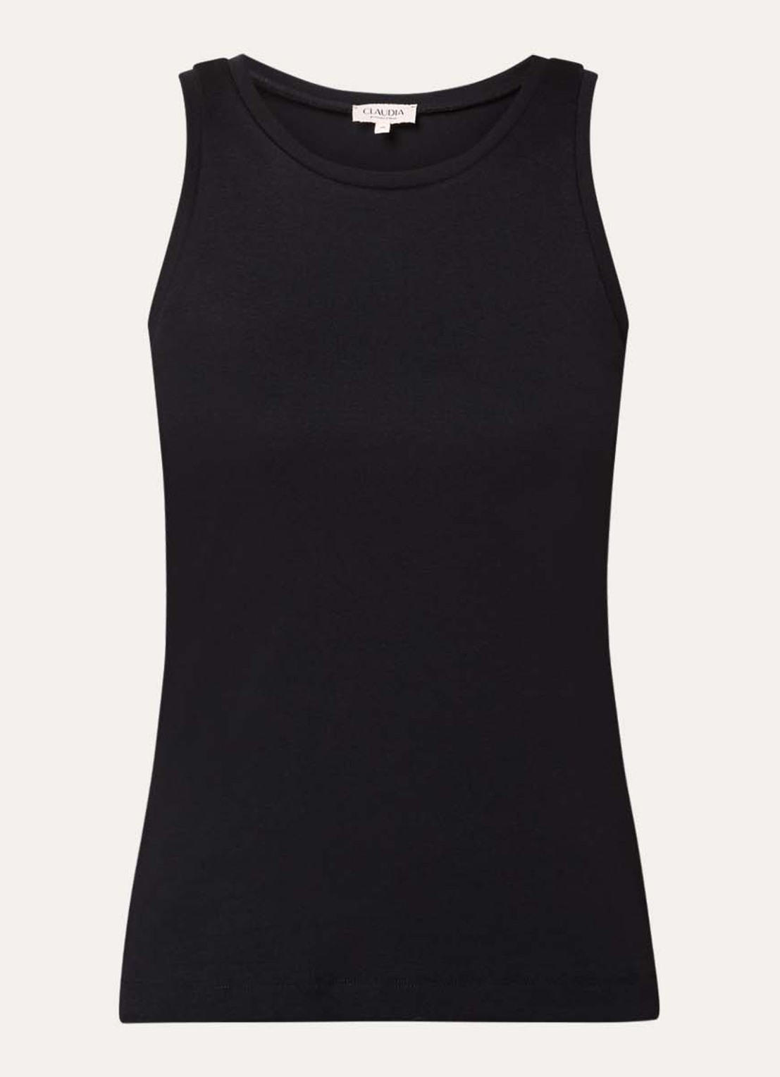 Claudia Sträter Tanktop met ronde hals - voorkant zwart