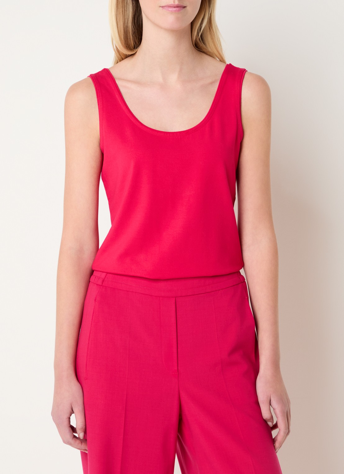 Claudia Sträter Tanktop met ronde hals - detail creme