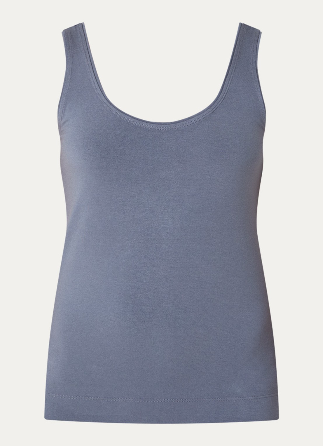 Claudia Sträter Tanktop met ronde hals - voorkant staalblauw