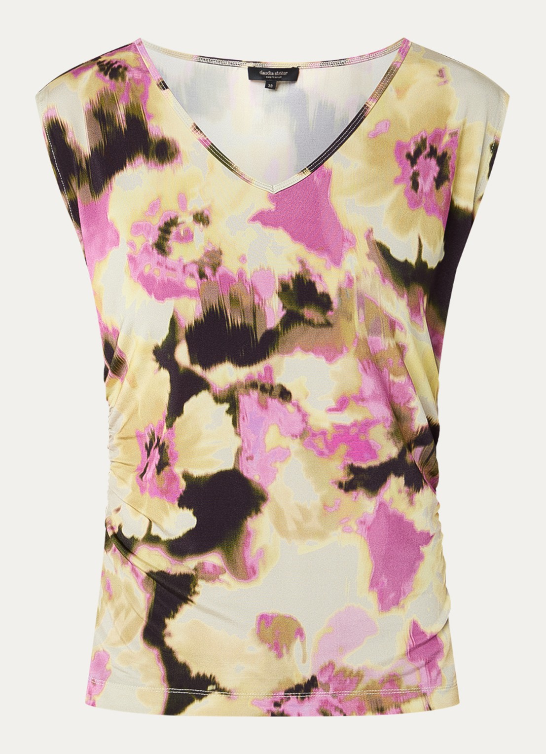 Claudia Sträter Top met bloemenprint  - voorkant 2 paars