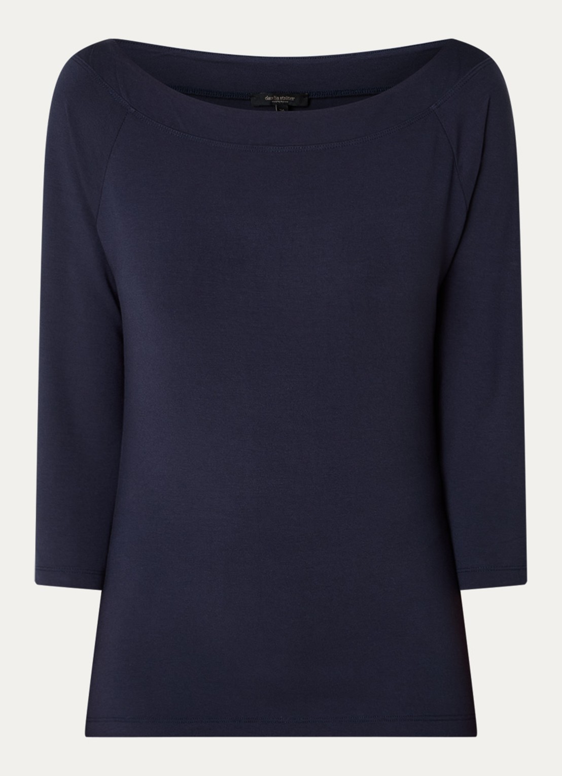 Claudia Sträter Top met boothals - voorkant 3 donkerblauw