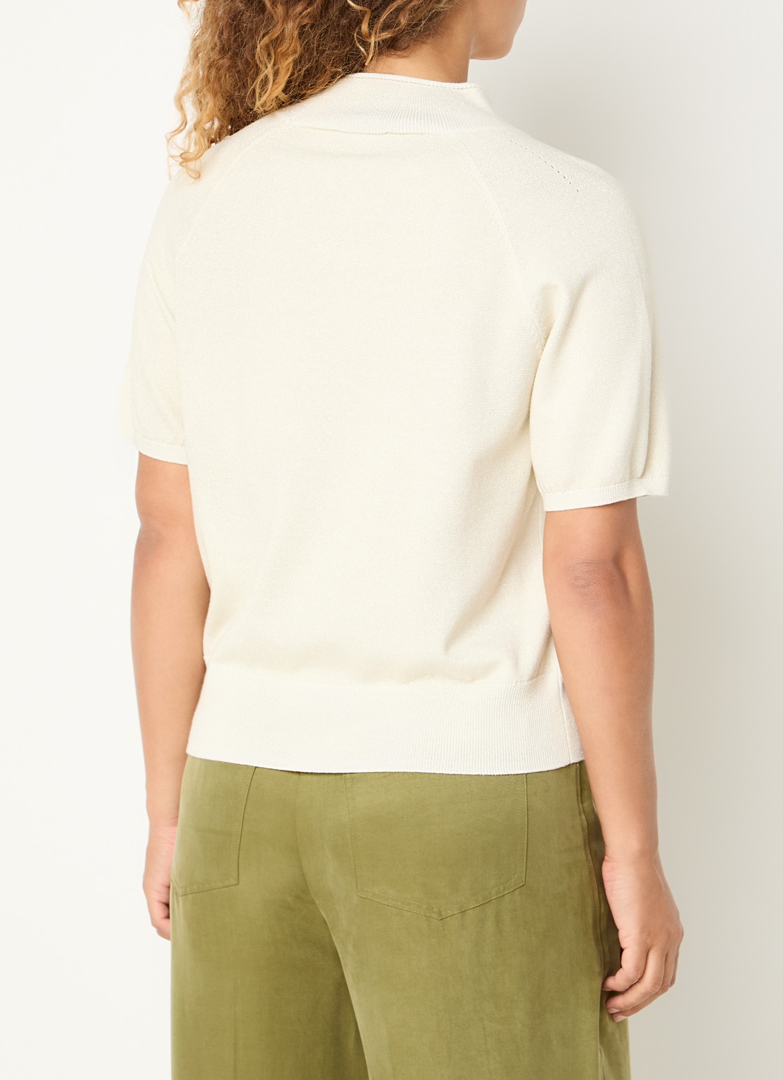 Claudia Sträter Top met metallic finish - achterkant 4 gebroken wit