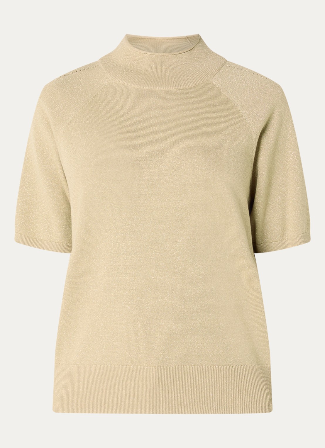 Claudia Sträter Top met metallic finish - voorkant goud
