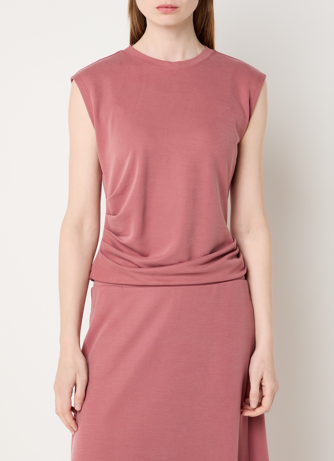 Claudia Sträter Top met plooidetail en keyhole - detail oudroze