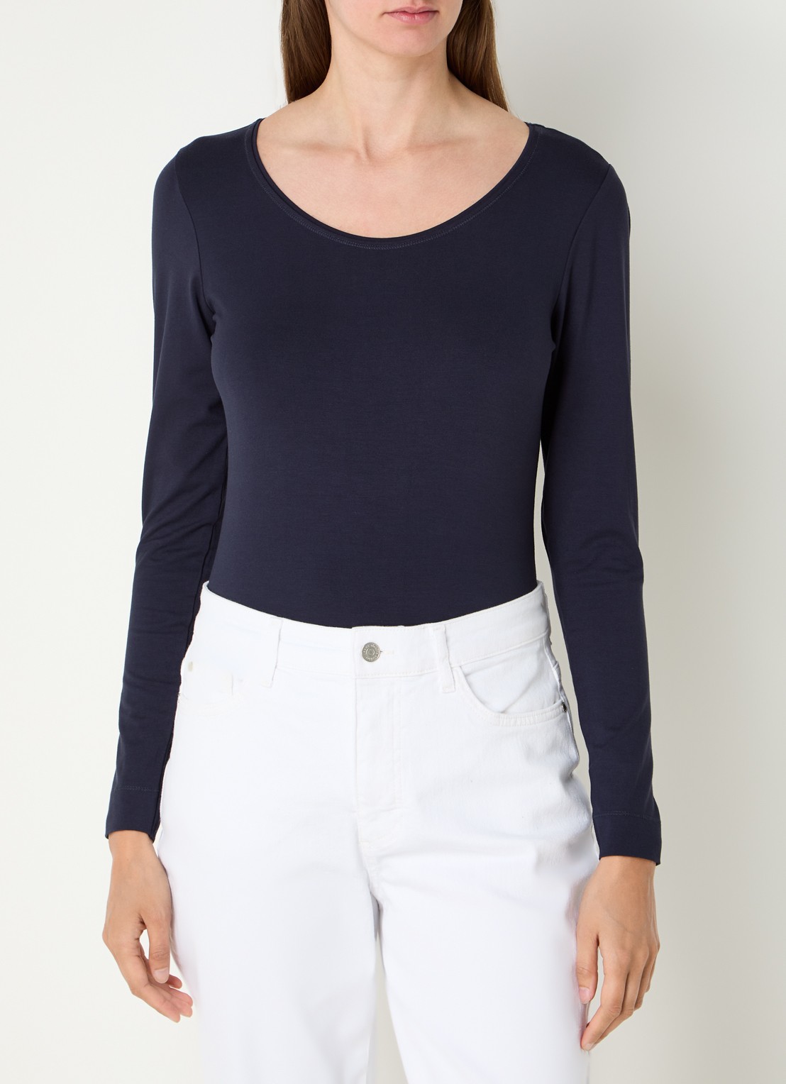 Claudia Sträter Top met ronde hals  - detail donkerblauw