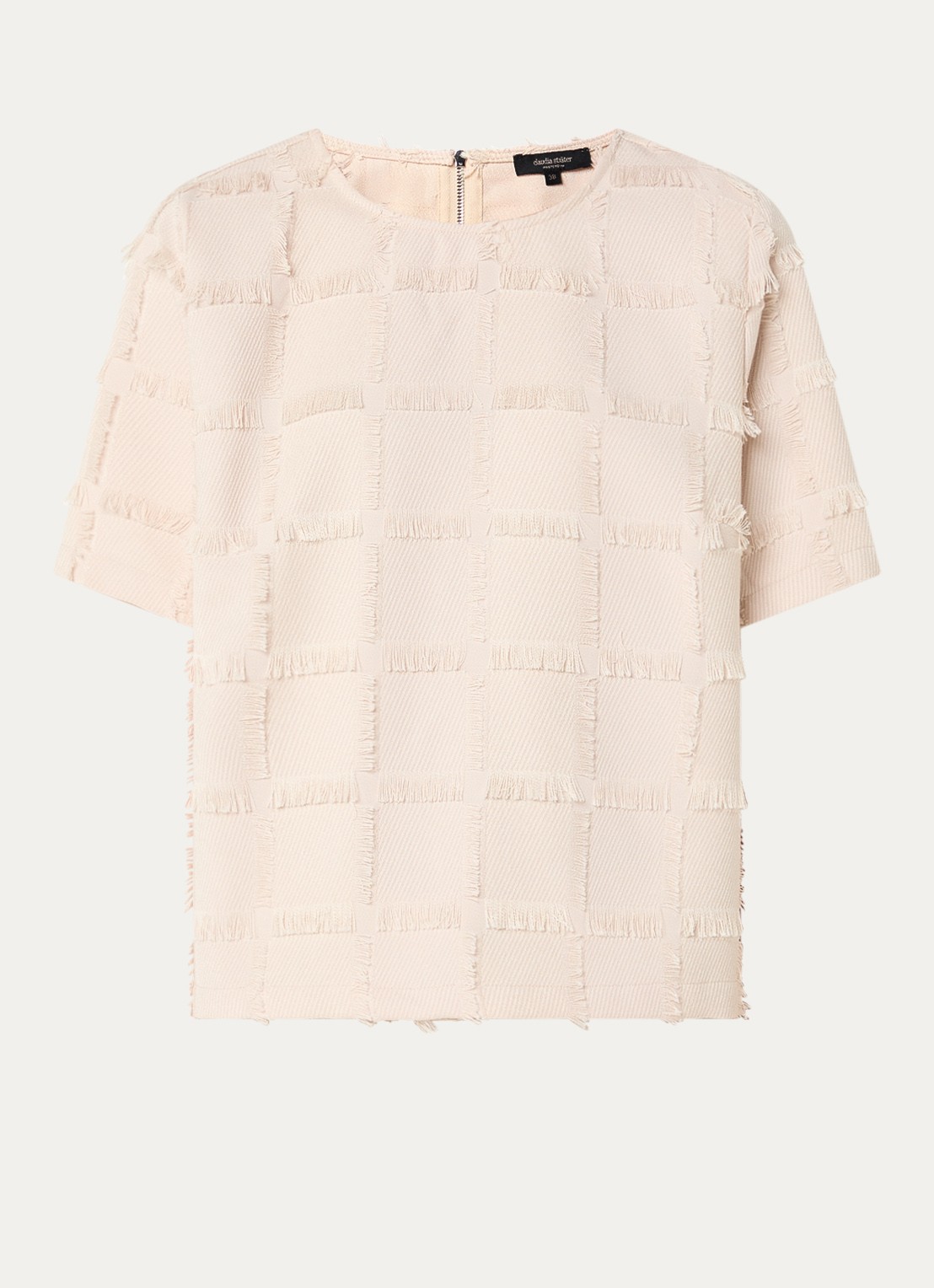 Claudia Sträter Top met ronde hals - voorkant 3 beige