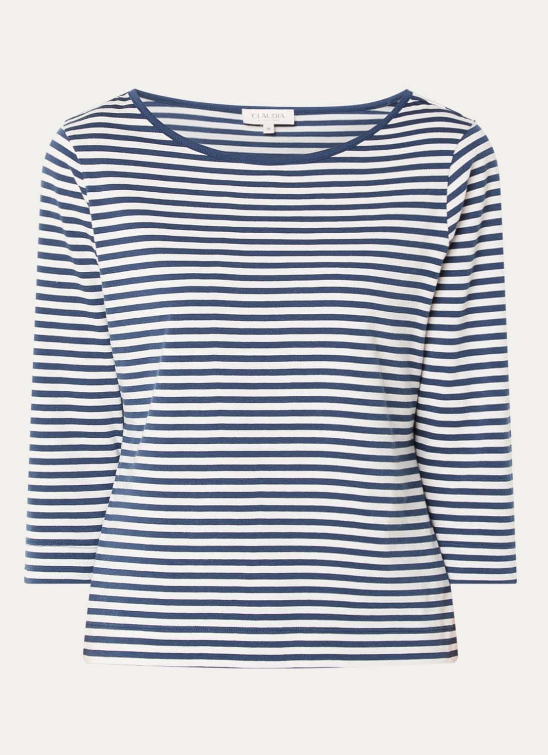 Claudia Sträter Top met streepprint - voorkant indigo