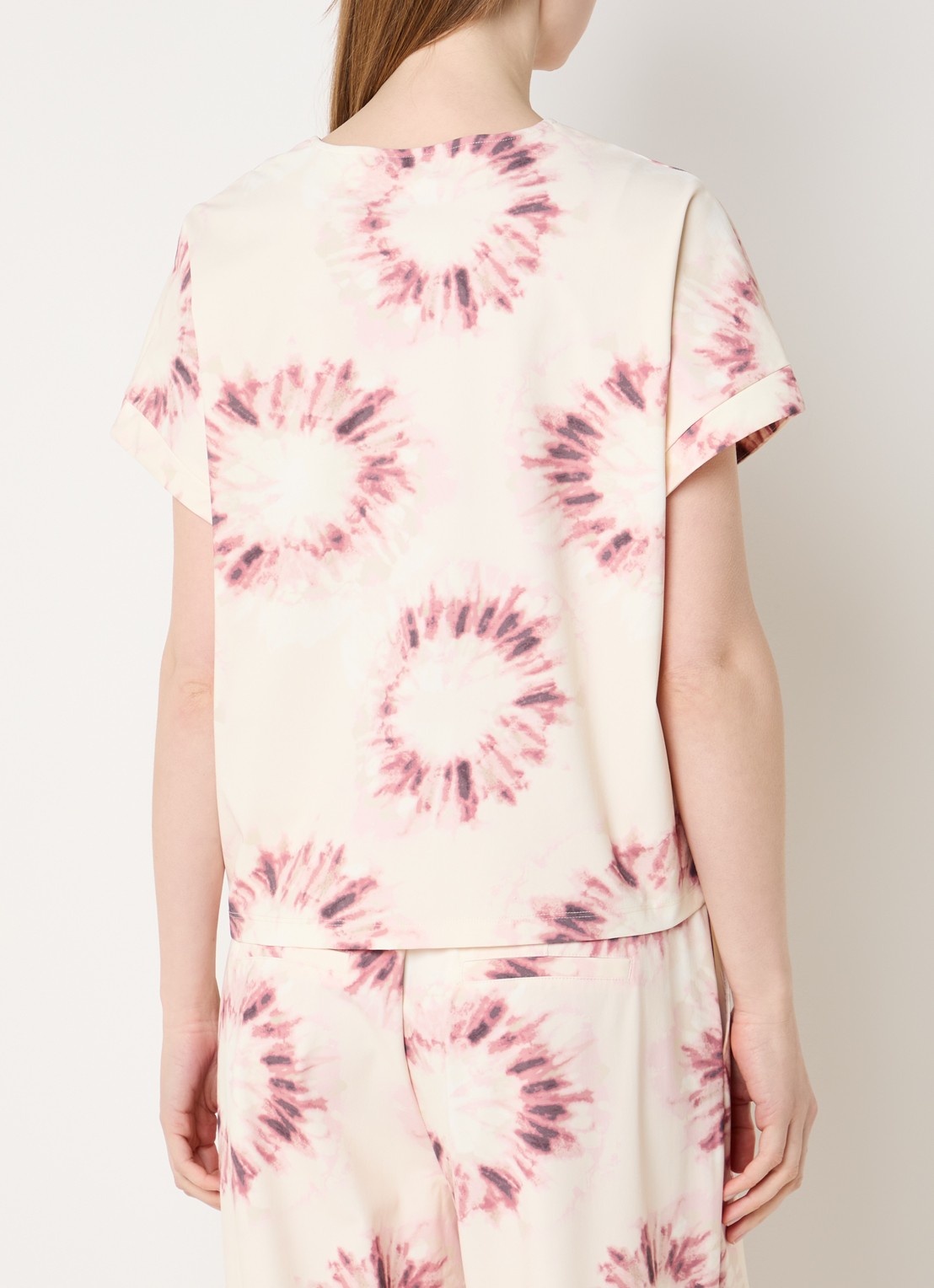 Claudia Sträter Top met tie-dye dessin - achterkant ivoor