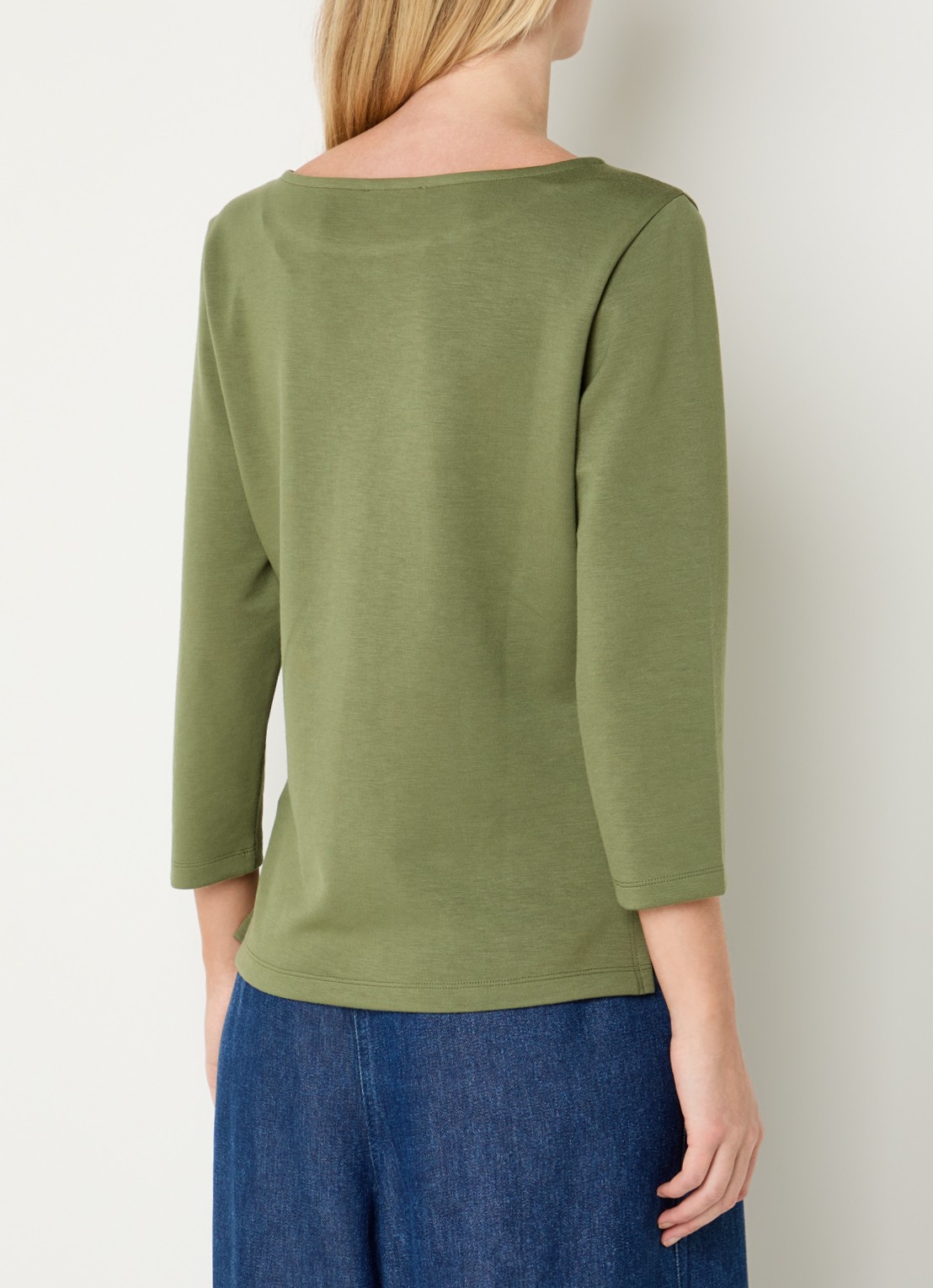 Claudia Sträter Top van jersey met gedrapeerd detail - achterkant groen