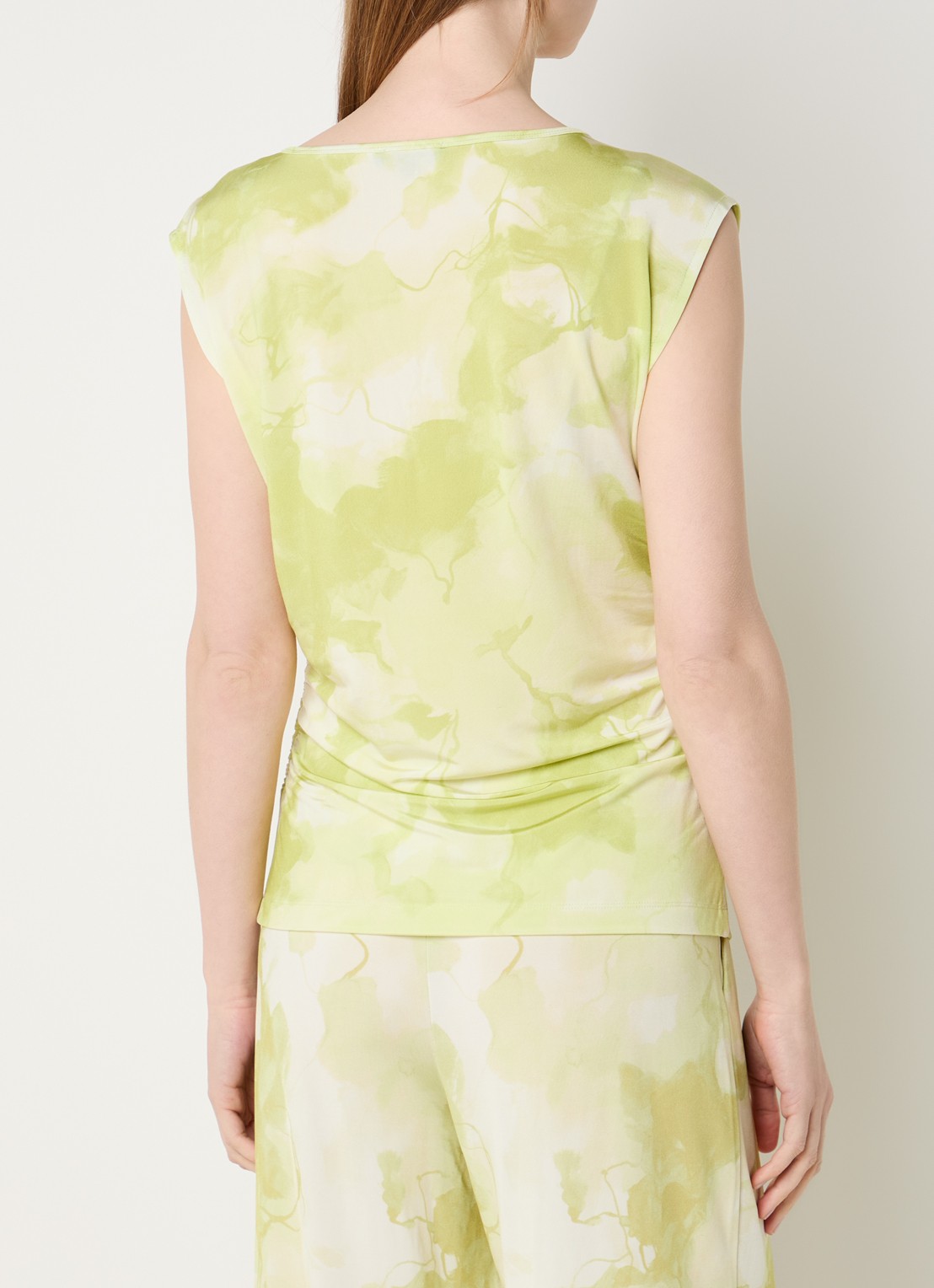 Claudia Sträter Top van jersey met tie-dye print - achterkant 3 neongroen