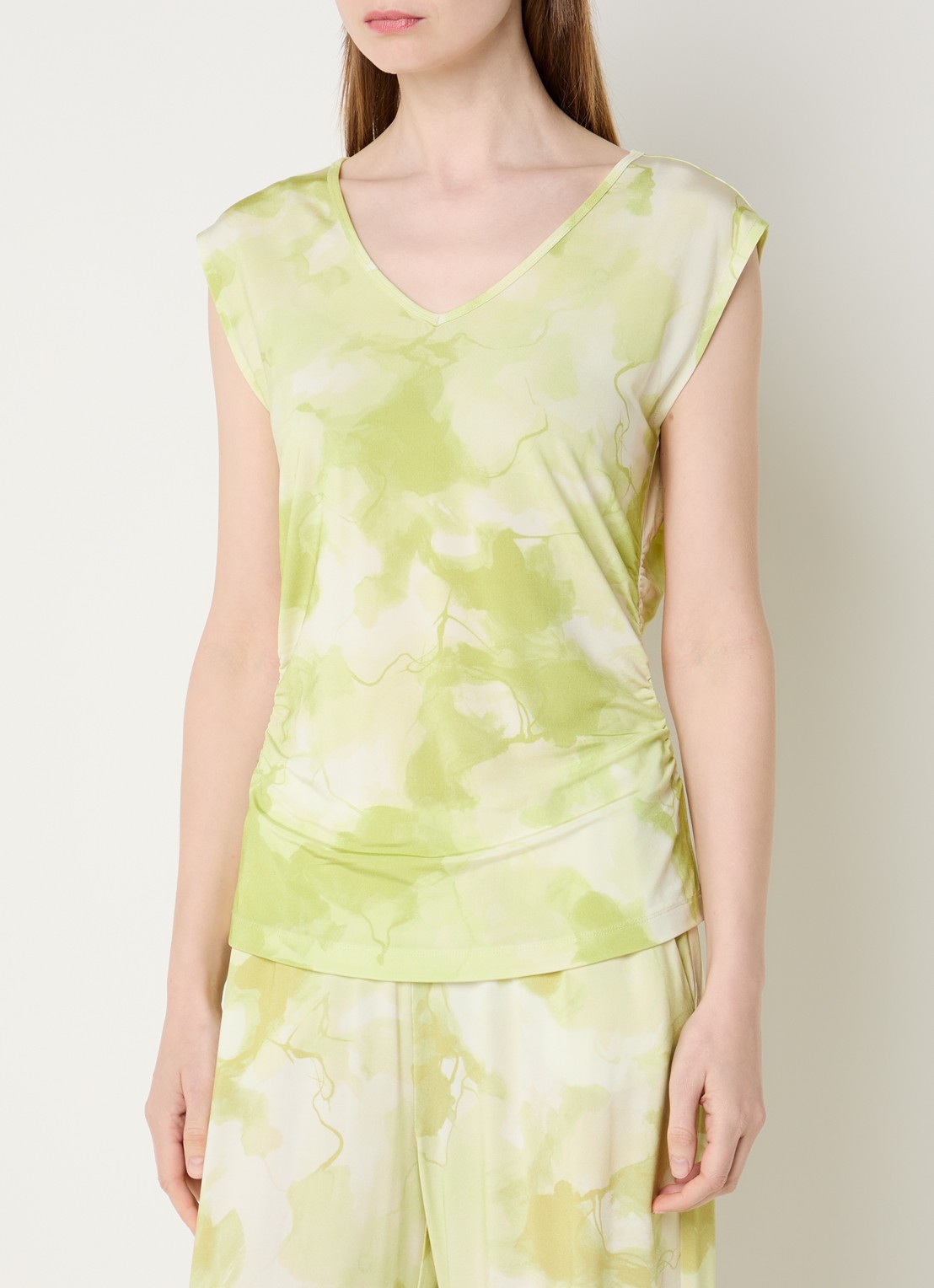 Claudia Sträter Top van jersey met tie-dye print - detail 4 neongroen