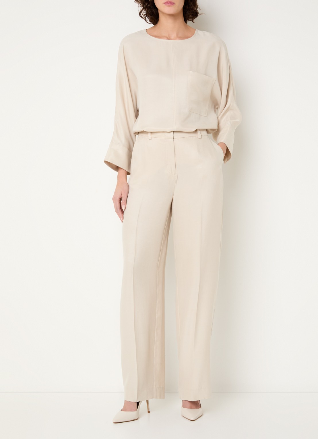 Claudia Sträter Tuniek met borstzak - voorkant 3 beige
