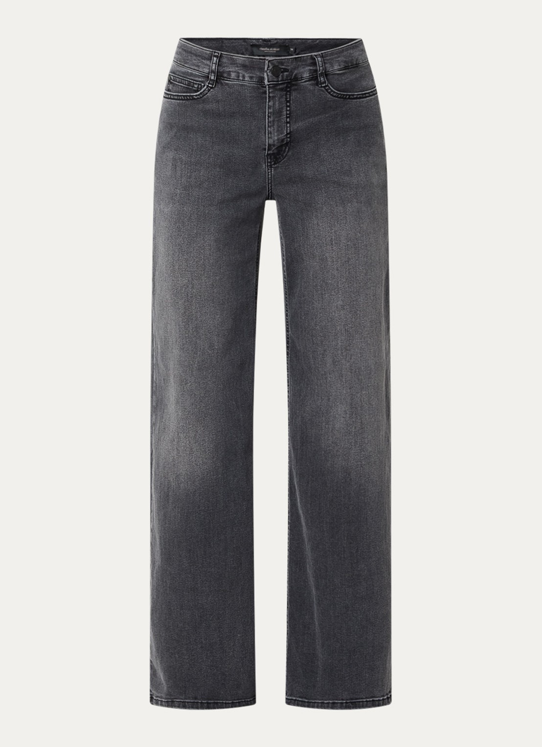 Claudia Sträter Wies mid waist flared jeans met gekleurde wassing - voorkant 2 donkergrijs