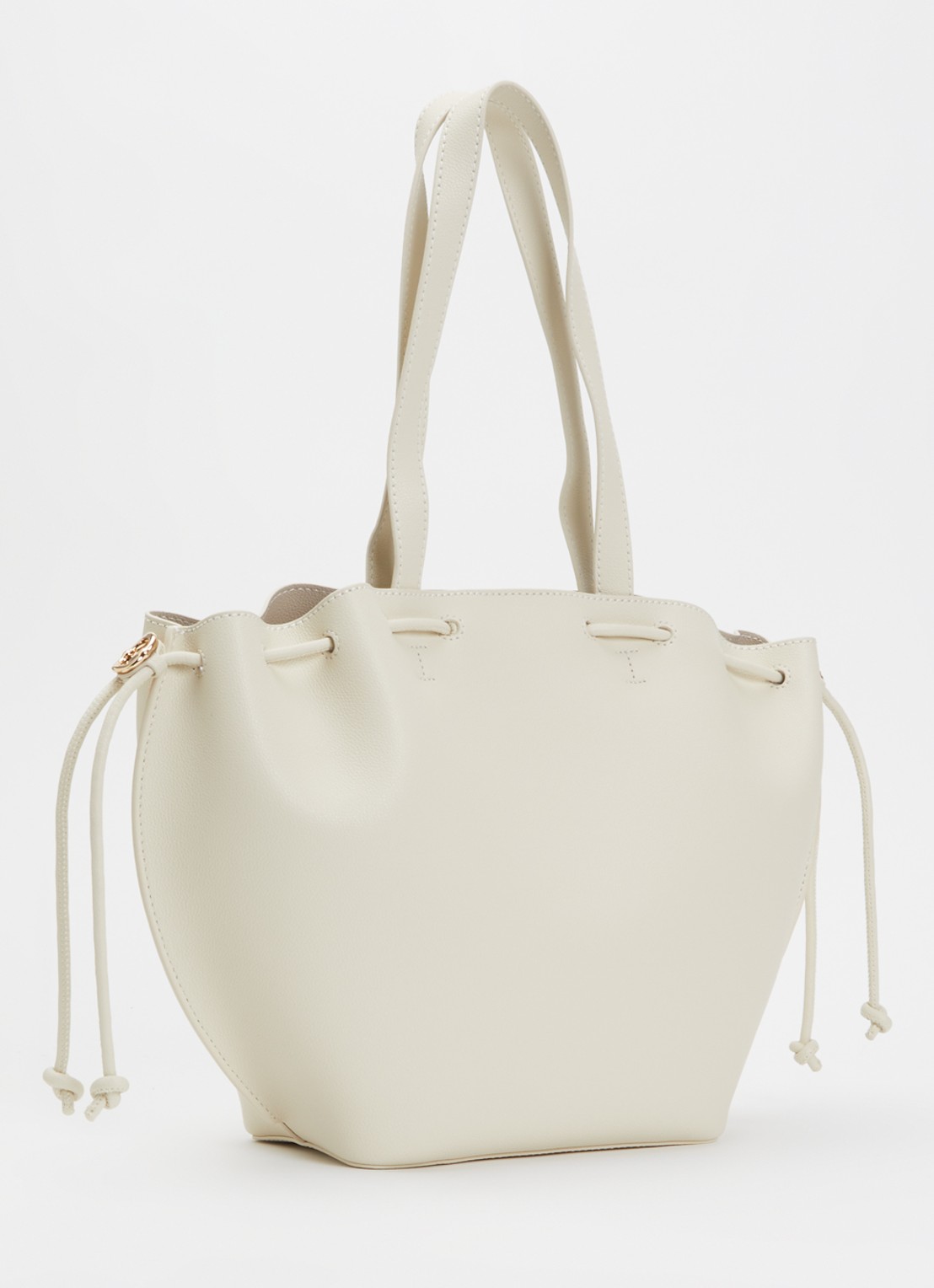 Claudie Pierlot Alban schoudertas van kalfsleer - achterkant 5 gebroken wit