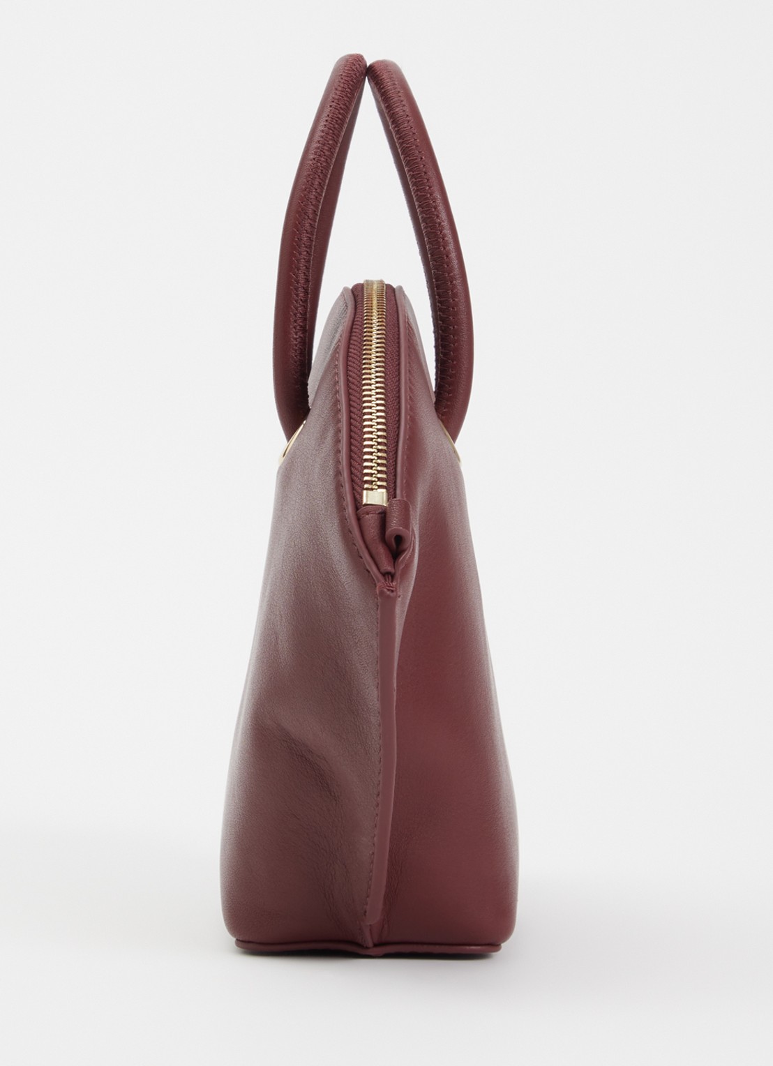 Claudie Pierlot Albi handtas van kalfsleer met verstelbare schouderriem - detail 3 bordeauxrood