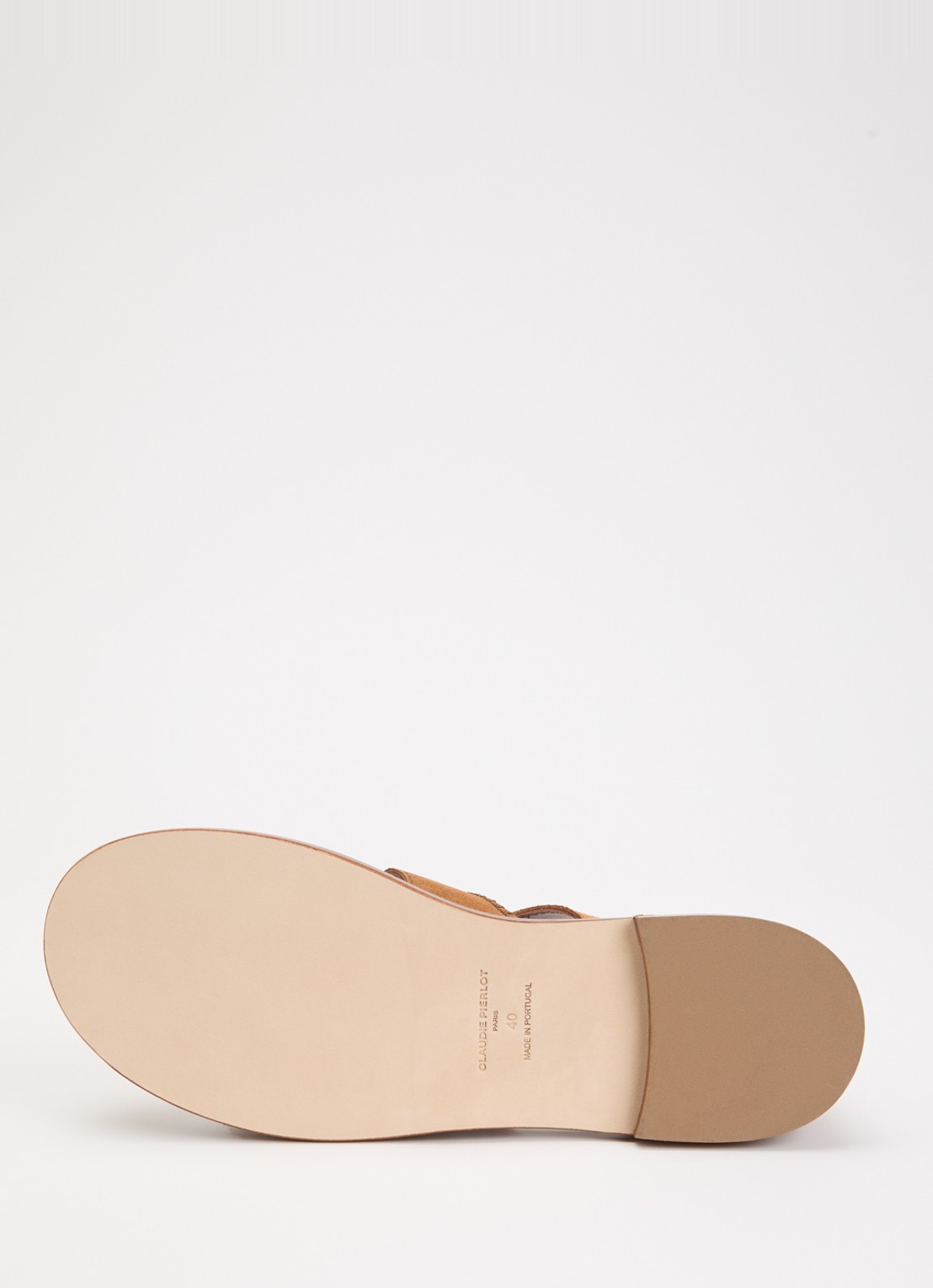 Claudie Pierlot Amarante sandaal van suède - detail 5 camel