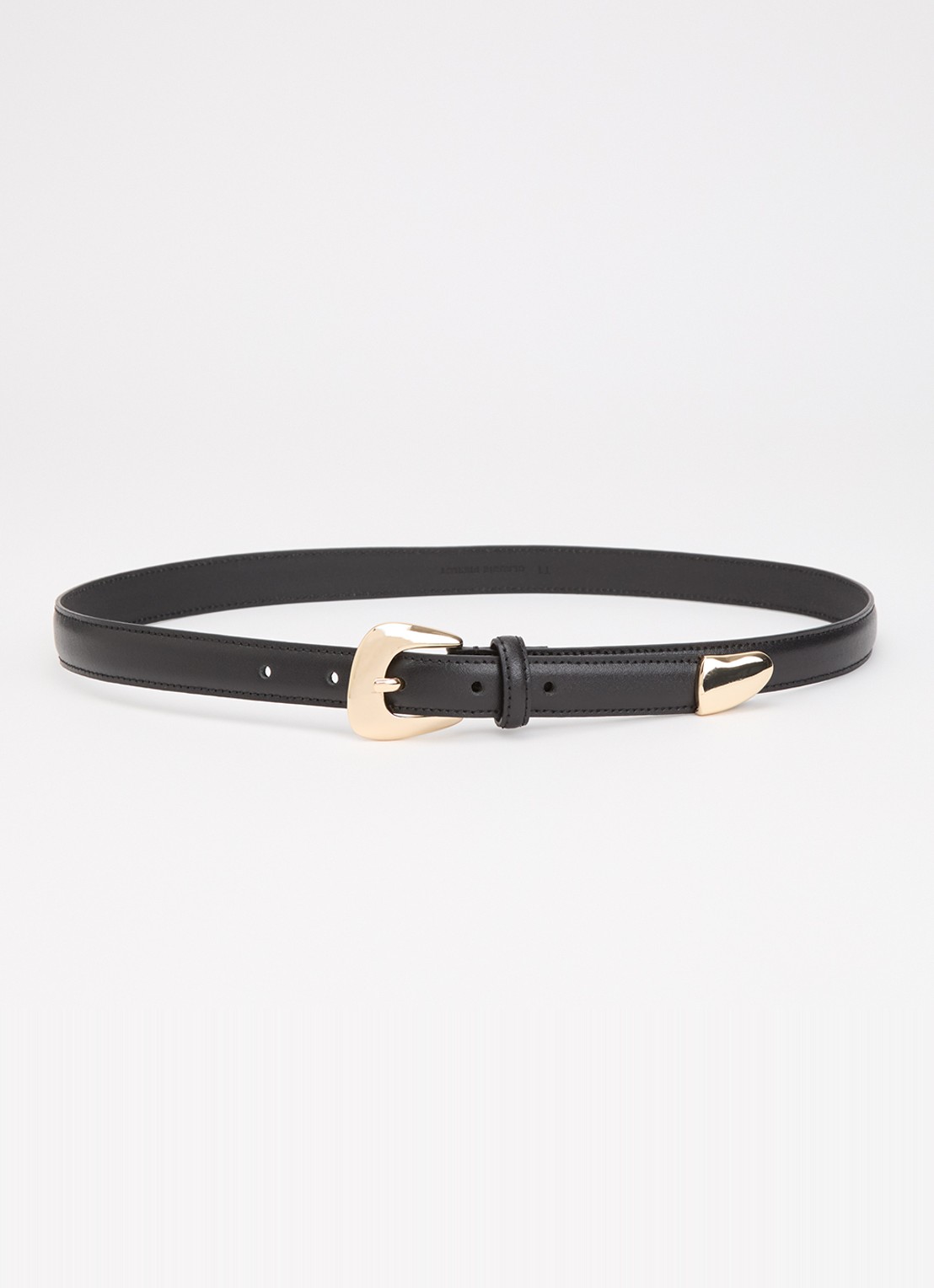 Claudie Pierlot Ambroisine riem van kalfsleer - voorkant 2 zwart