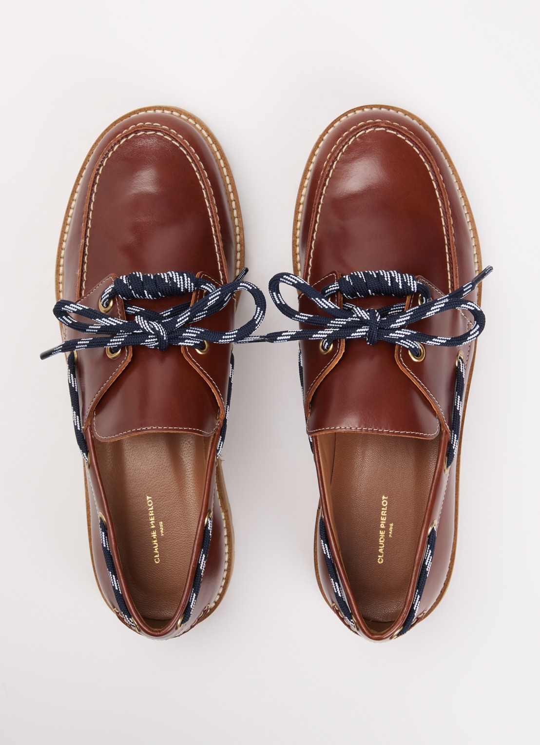 Claudie Pierlot Audrey bootschoen van leer - detail 4 bruin