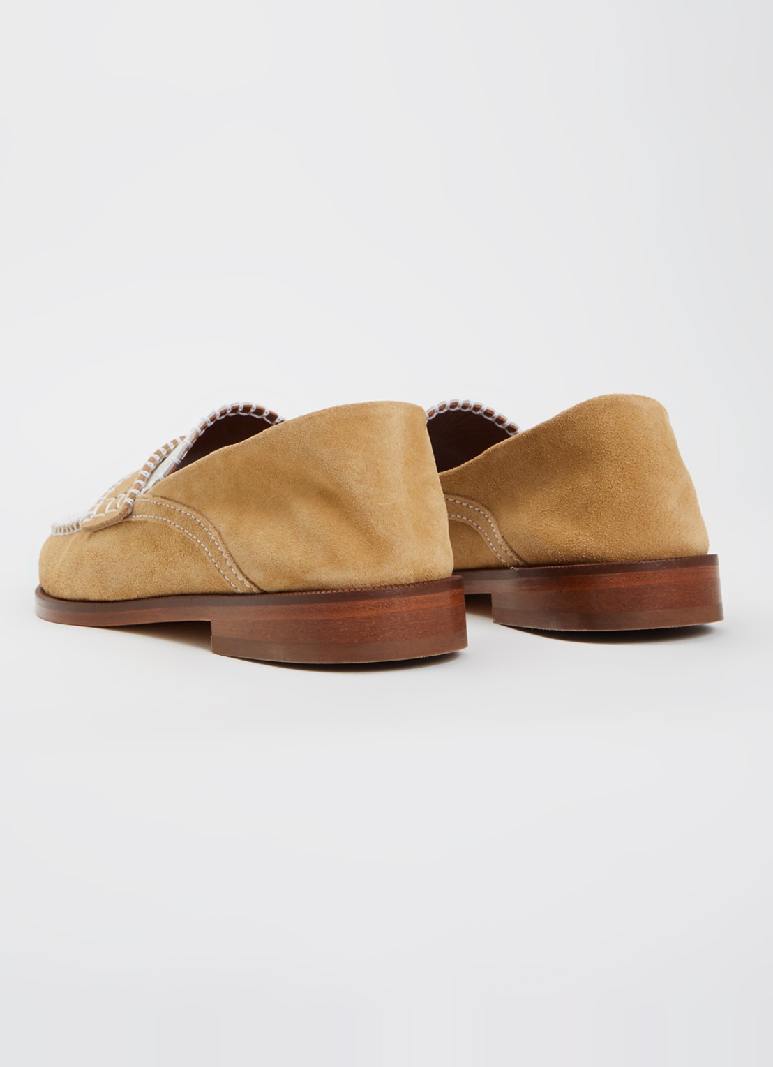 Claudie Pierlot Audy loafer van kalfssuède - achterkant 5 beige
