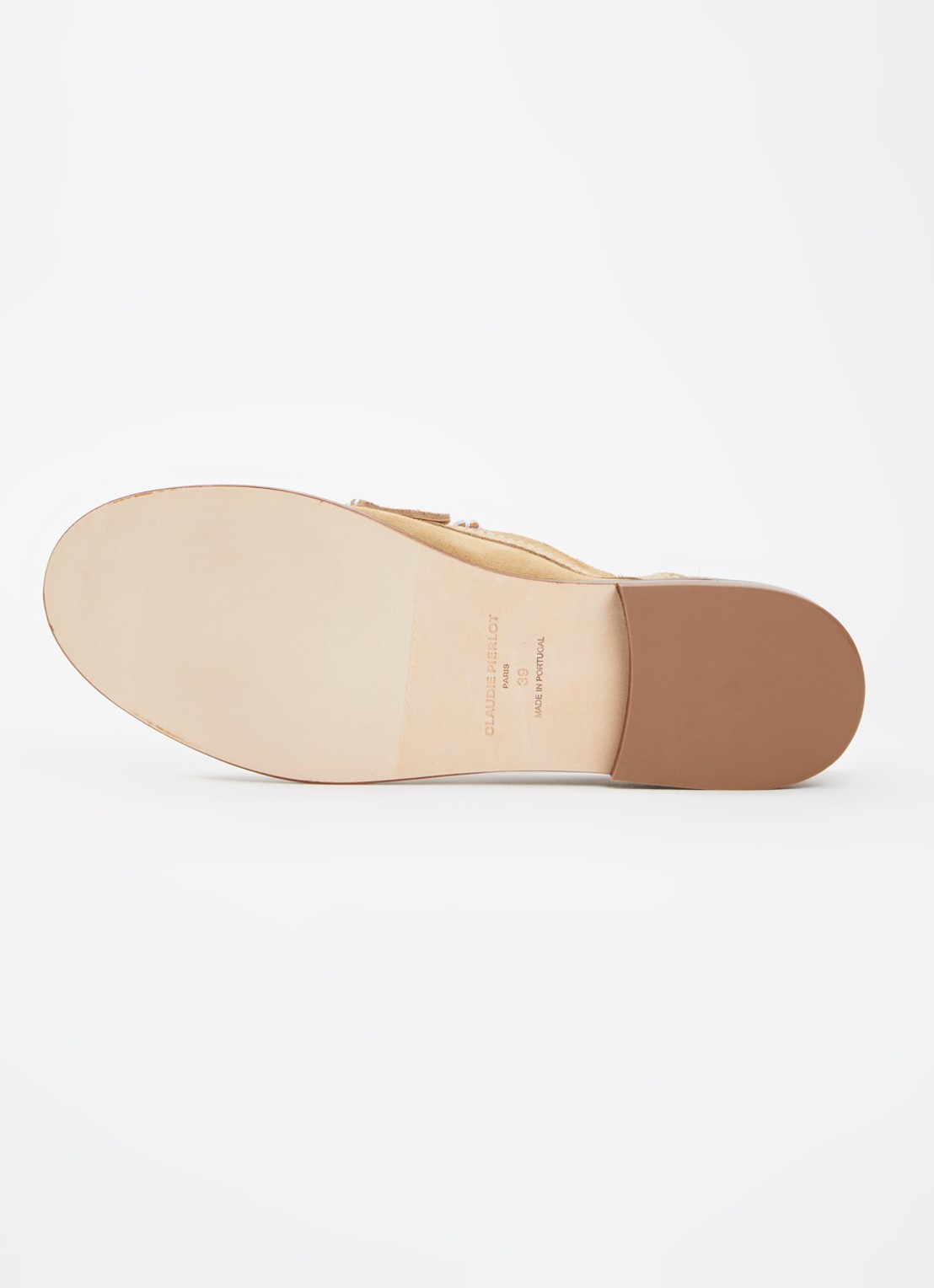 Claudie Pierlot Audy loafer van kalfssuède - detail 3 beige