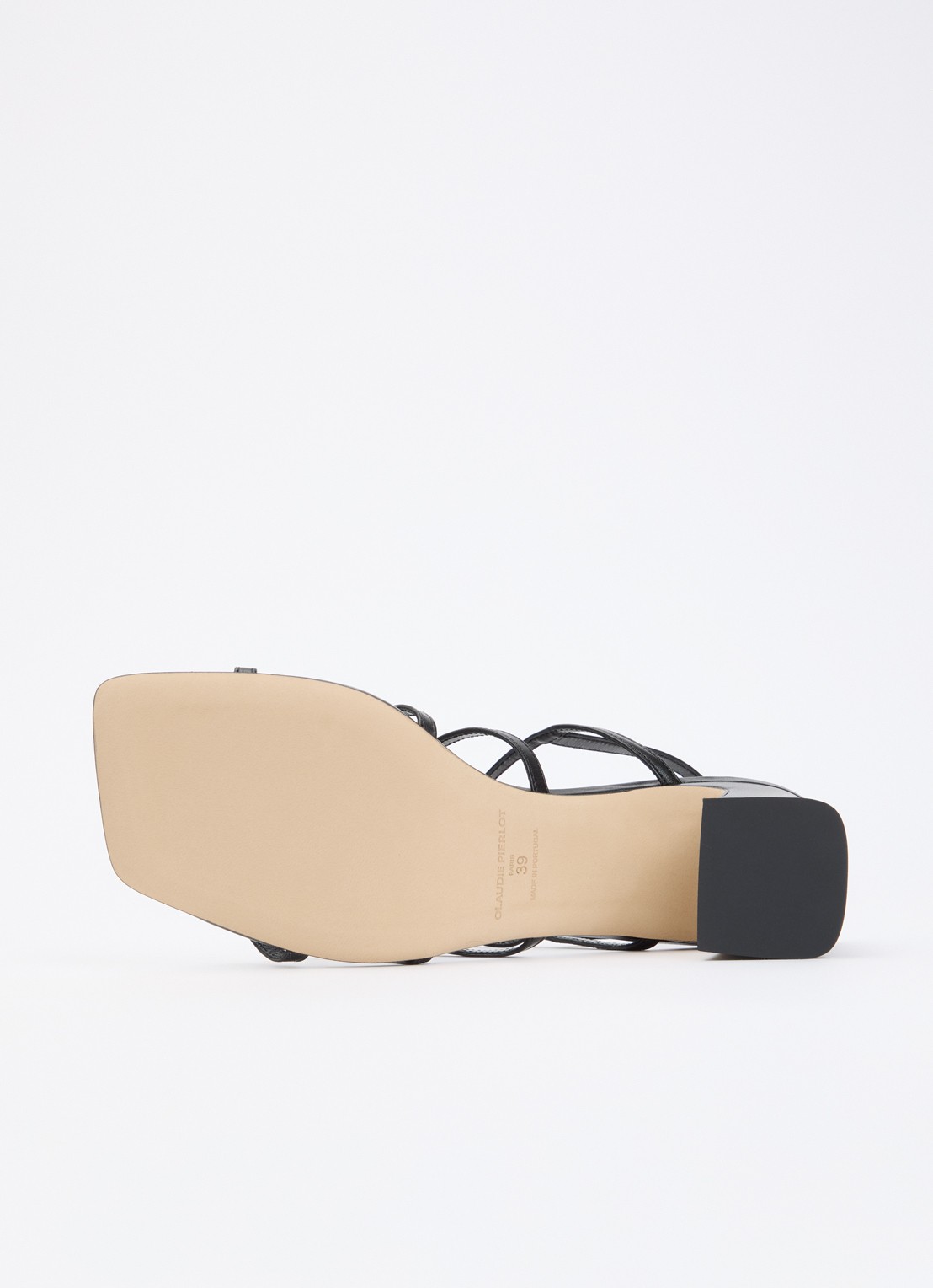Claudie Pierlot Aurianne sandalette van schapenleer met strikdetail - detail 5 zwart