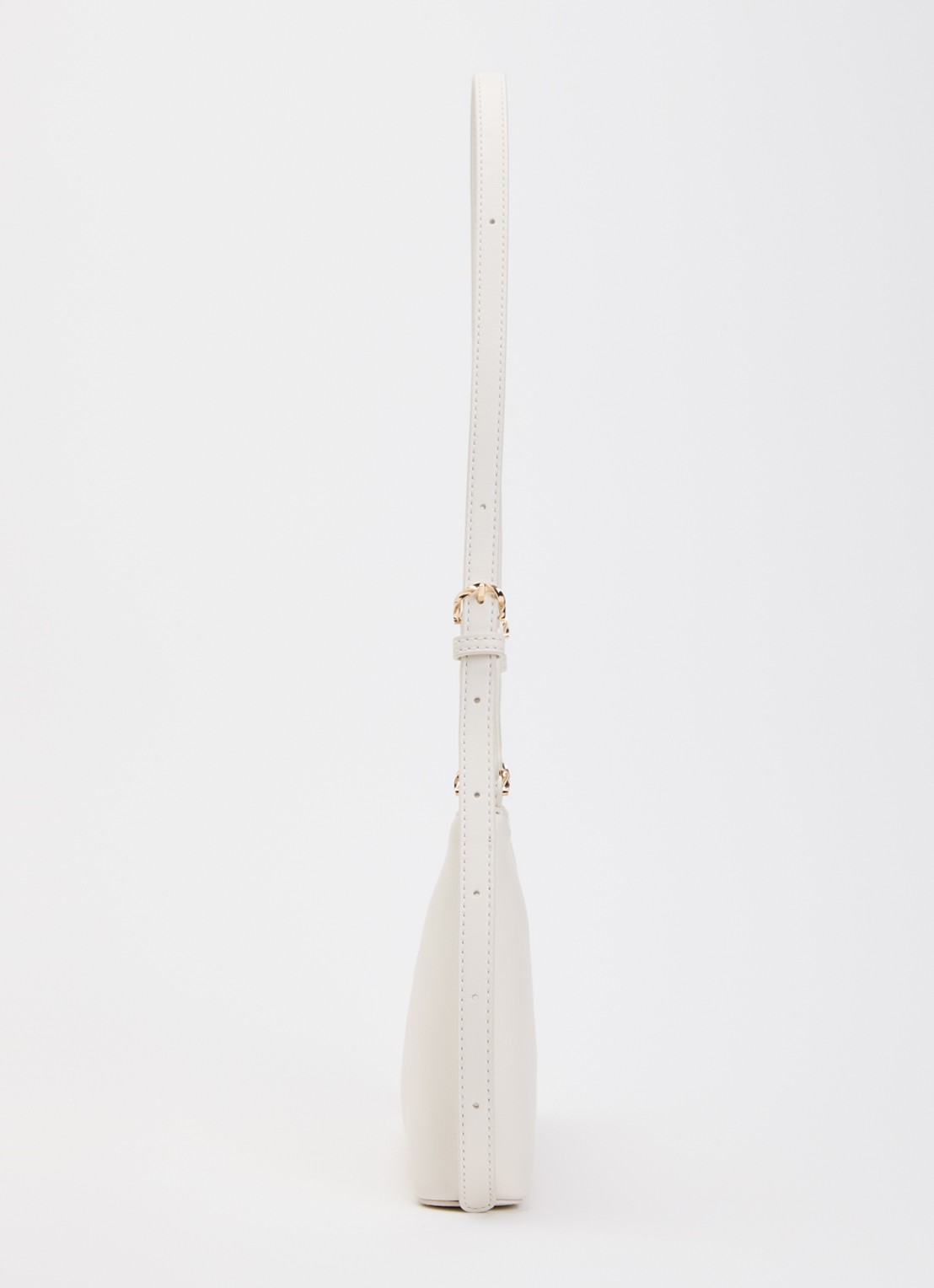 Claudie Pierlot Azur schoudertas van kalfsleer met verstelbare schouderriem - detail 3 gebroken wit