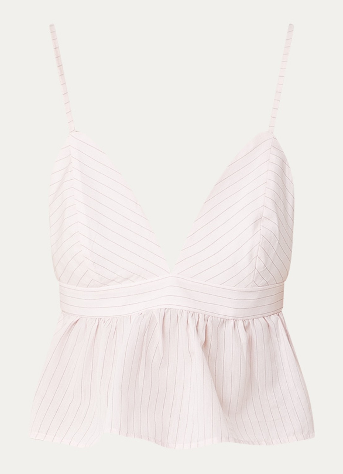 Claudie Pierlot Bally tanktop met streepprint - voorkant 3 lichtroze