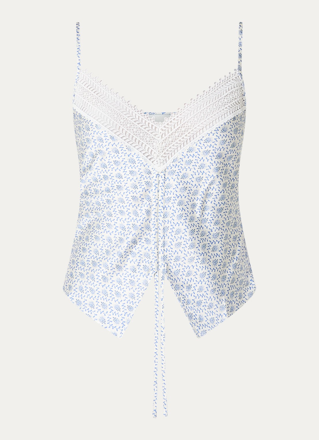 Claudie Pierlot Bambi tanktop met print en plooidetail - voorkant 3 blauw