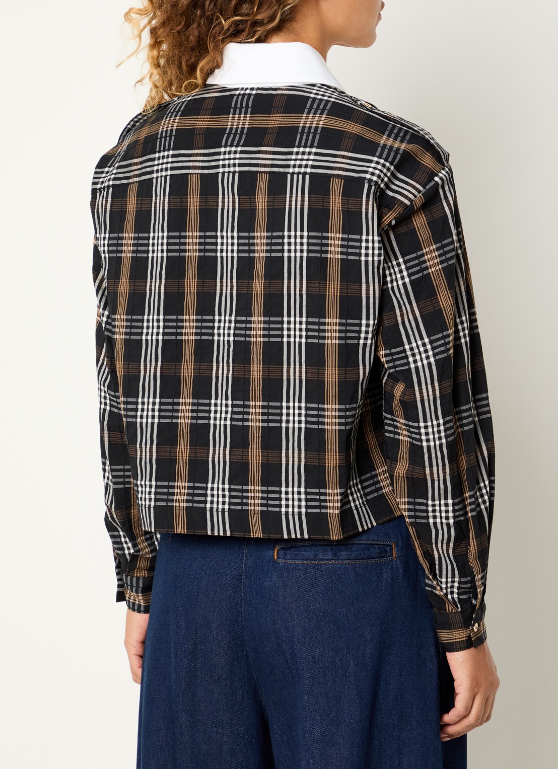 Claudie Pierlot Barbara top met ruitdessin - achterkant zwart