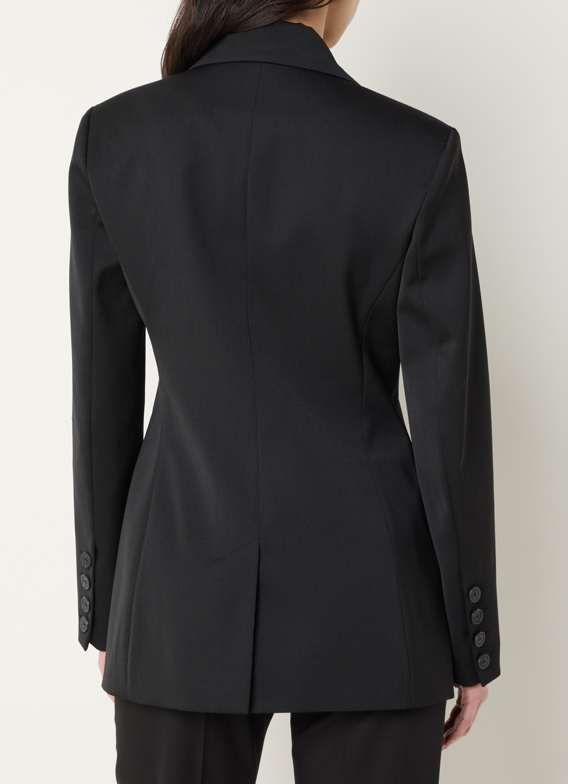 Claudie Pierlot Blazer in scheerwolblend met klepzakken - achterkant zwart