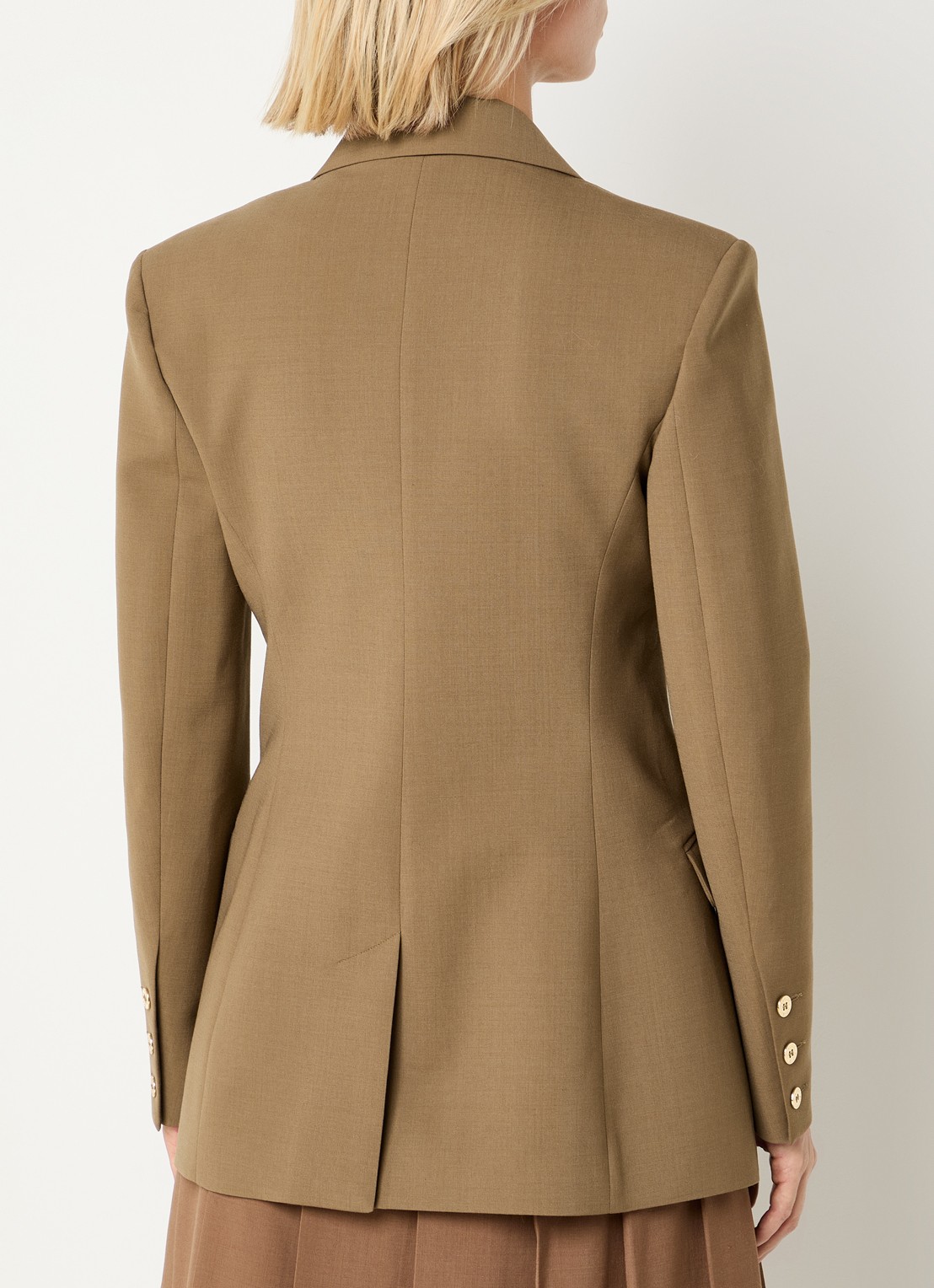 Claudie Pierlot Blazer in wolblend met klepzakken - achterkant camel