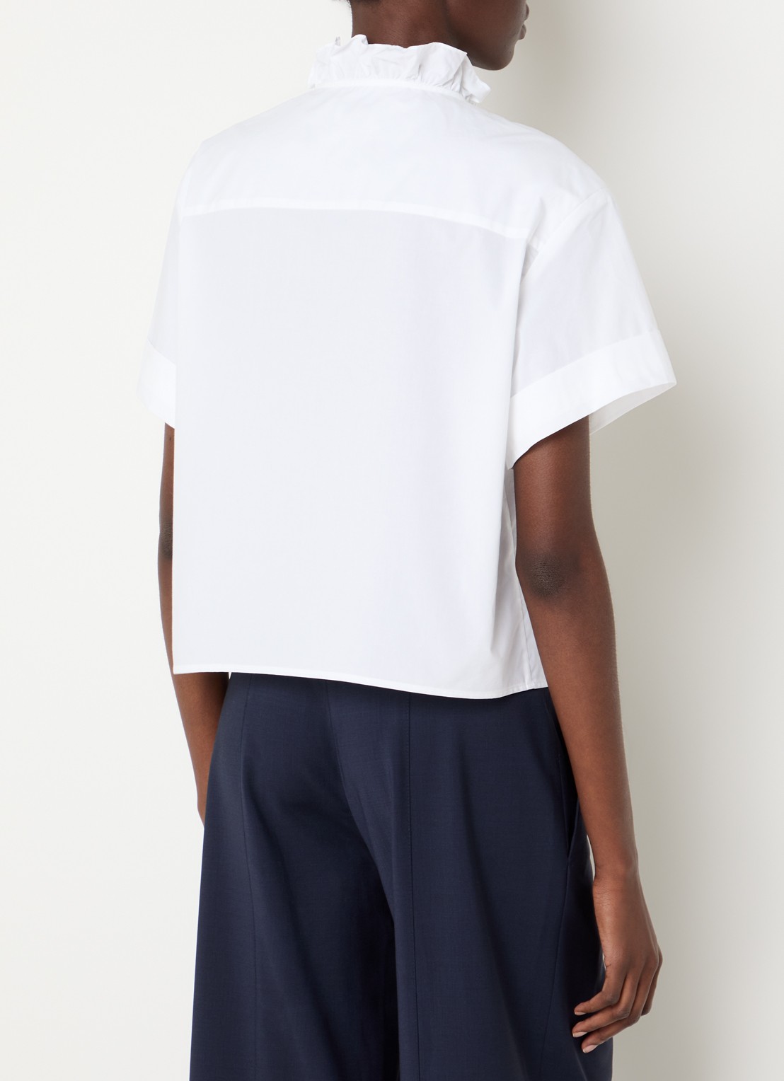 Claudie Pierlot Blouse met opstaande kraag en volant - achterkant 4 wit