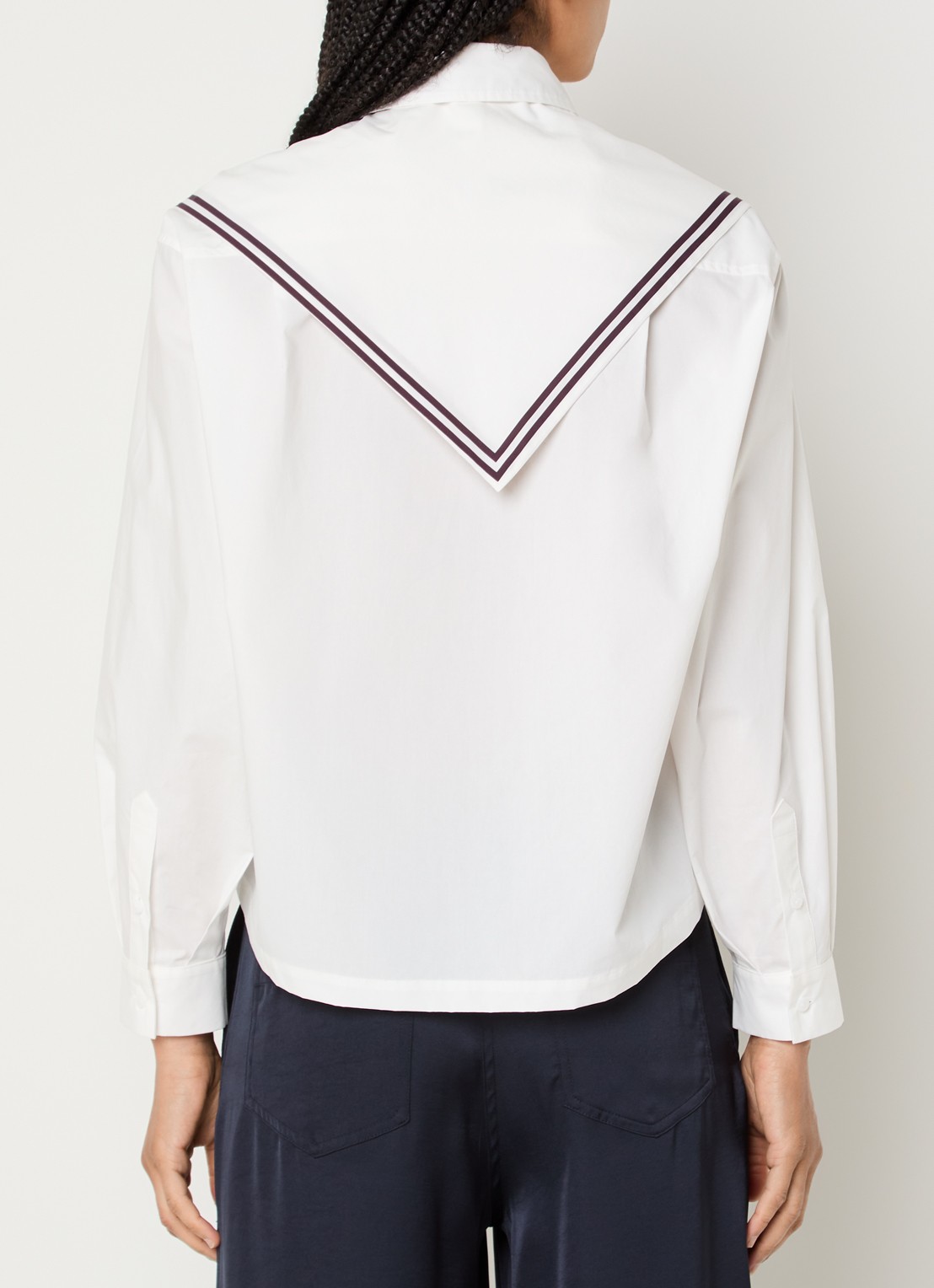 Claudie Pierlot Blouse met sjaalkraag - achterkant gebroken wit