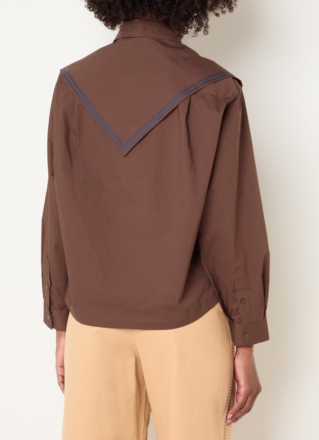 Claudie Pierlot Blouse met sjaalkraag - achterkant 2 bruin